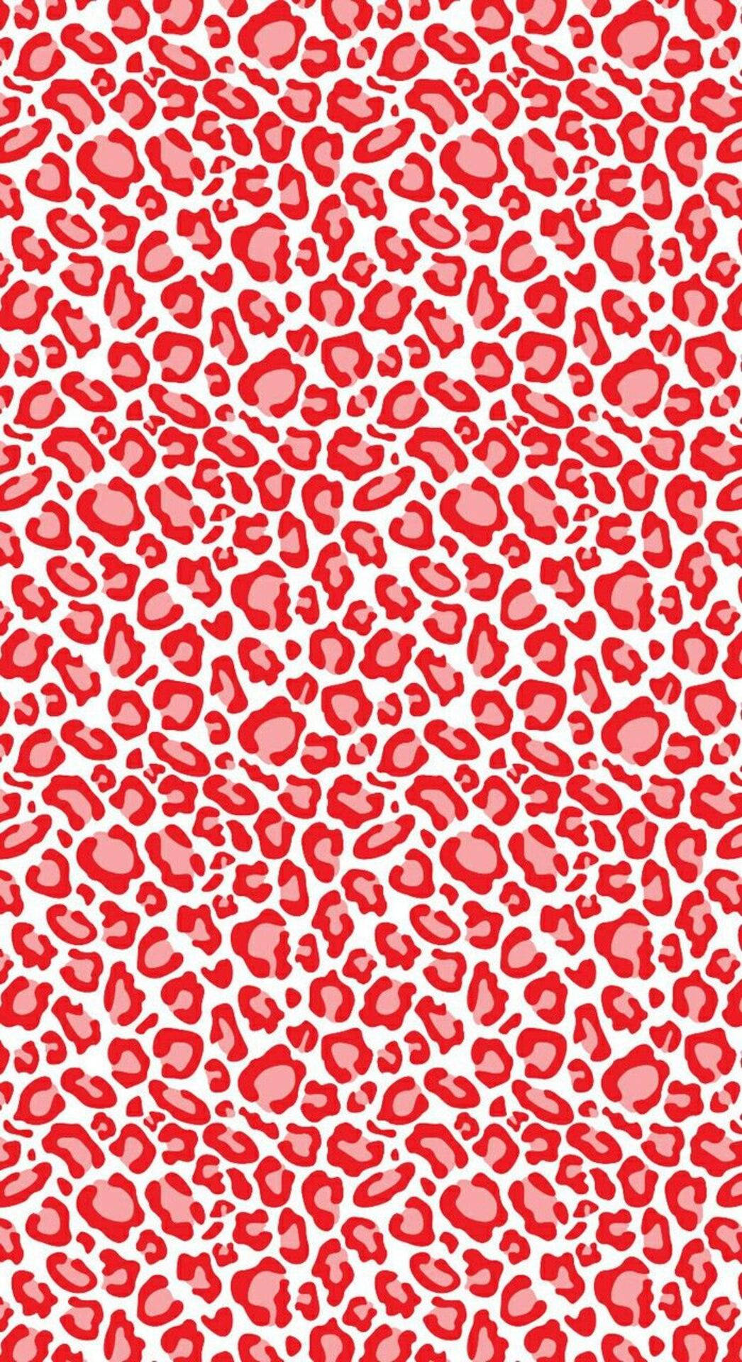 red leopard print, white background, bold stylized spots, Full HD Phone Wallpaper