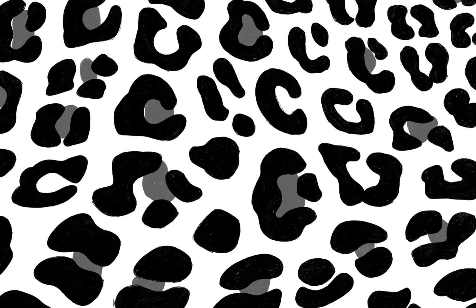 white leopard print, black and gray leopard spots, stark white background, HD Desktop Wallpaper
