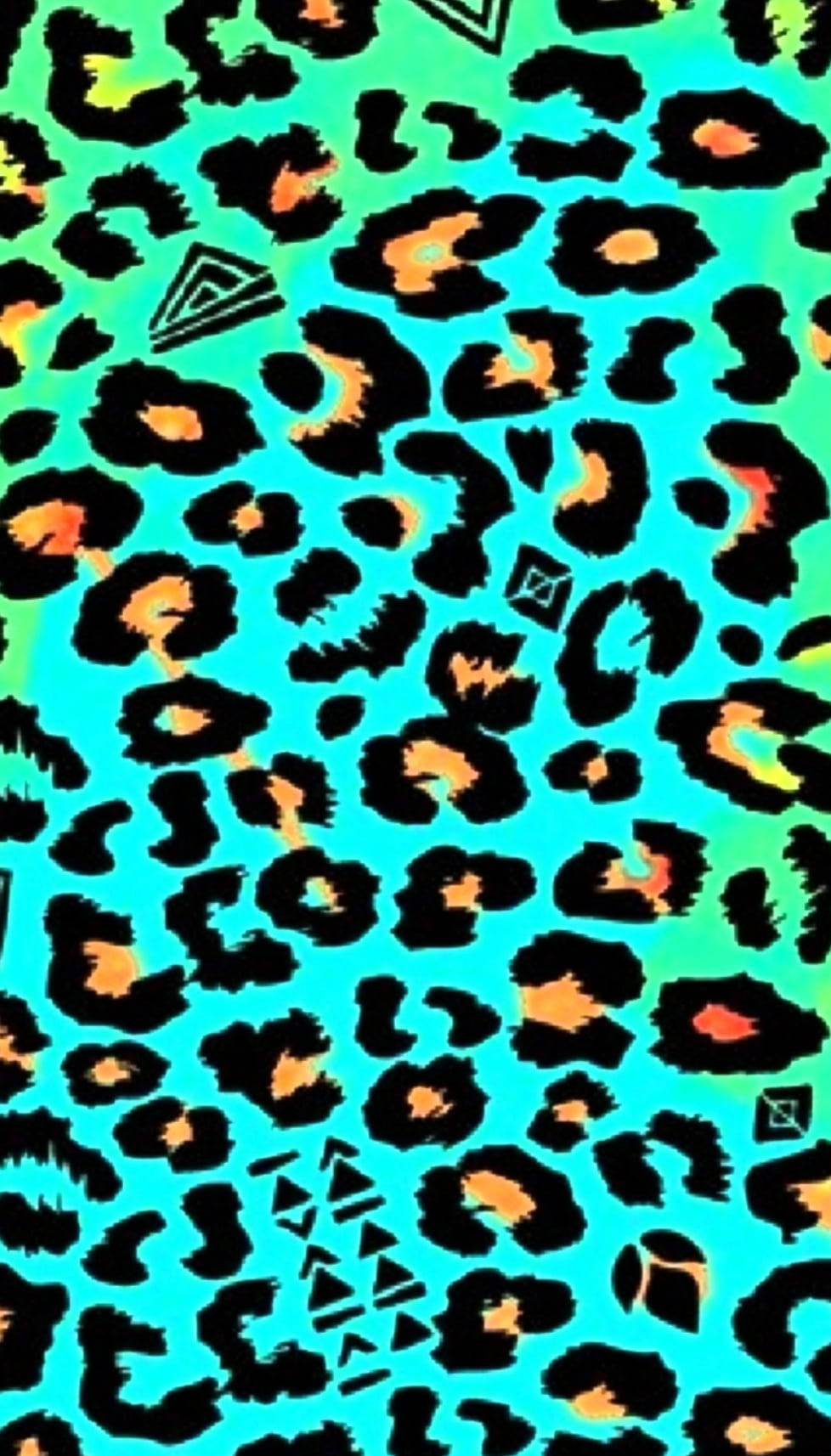 turquoise, black, neon orange, HD Phone Wallpaper