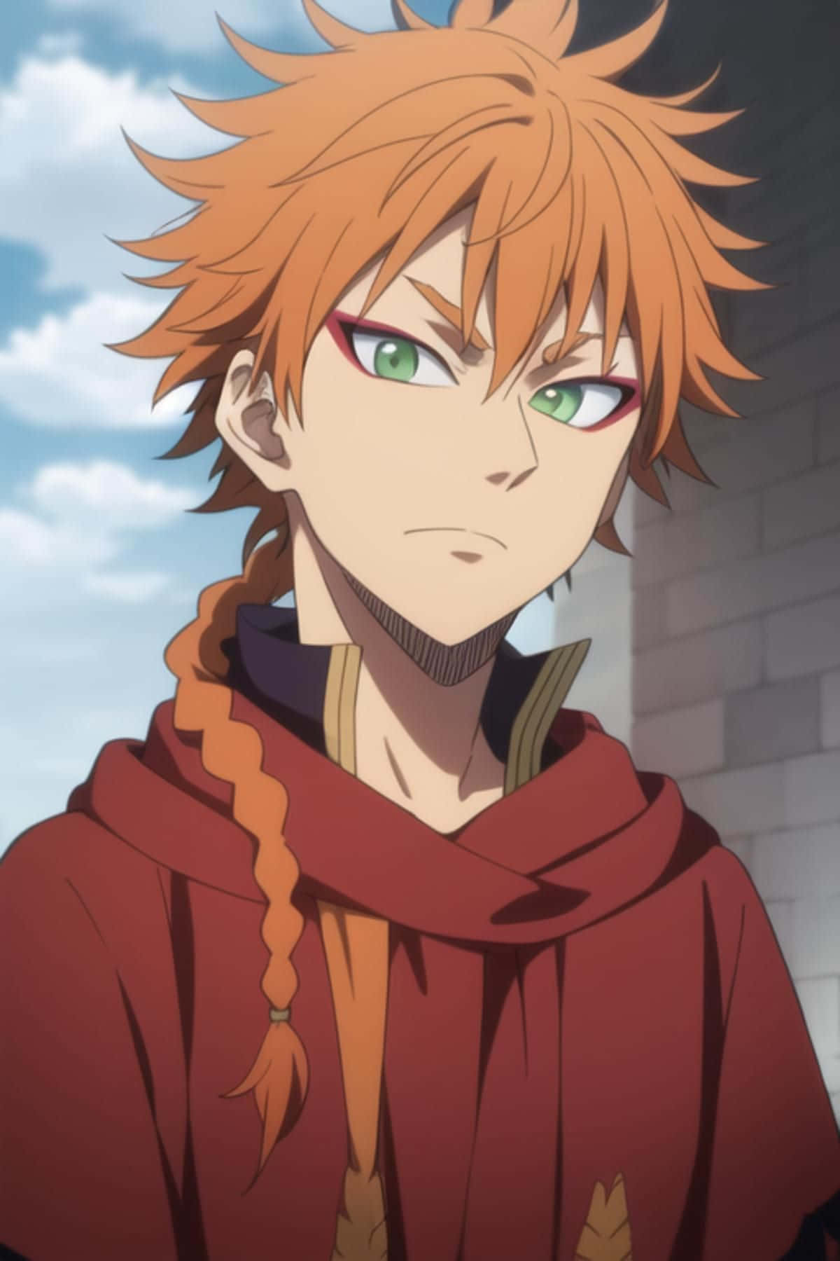 Leopold Vermillion, spiky orange-haired, green eyes, HD Phone Wallpaper