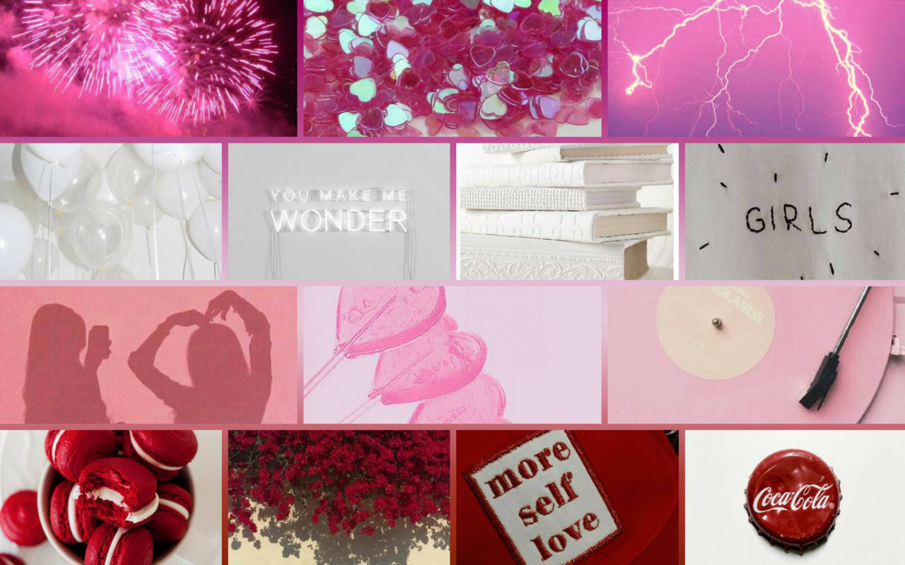 Trendy Lesbian Aesthetic Mood Board, vibrant pink, fireworks, HD Desktop Wallpaper