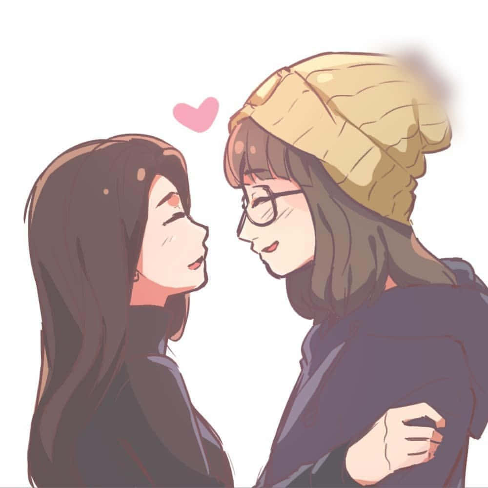 Lesbian Anime, anime-style girls, glasses, SD Desktop Wallpaper