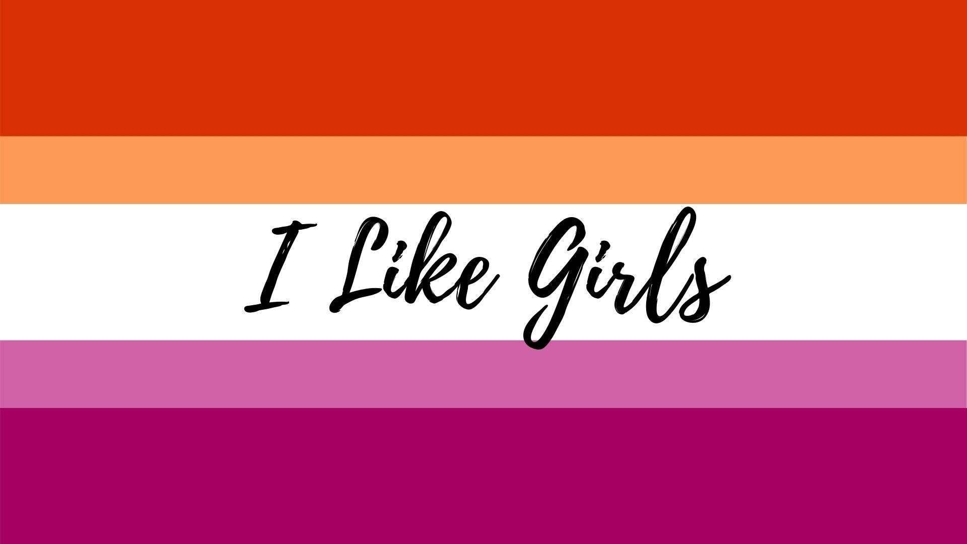 I Like Girls, red, orange, Full HD Desktop Wallpaper