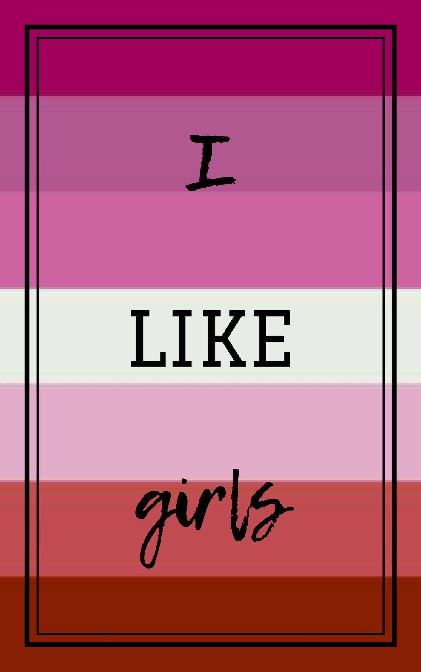 Lesbian flag, pink to red striped background, black frame, Full HD Phone Wallpaper