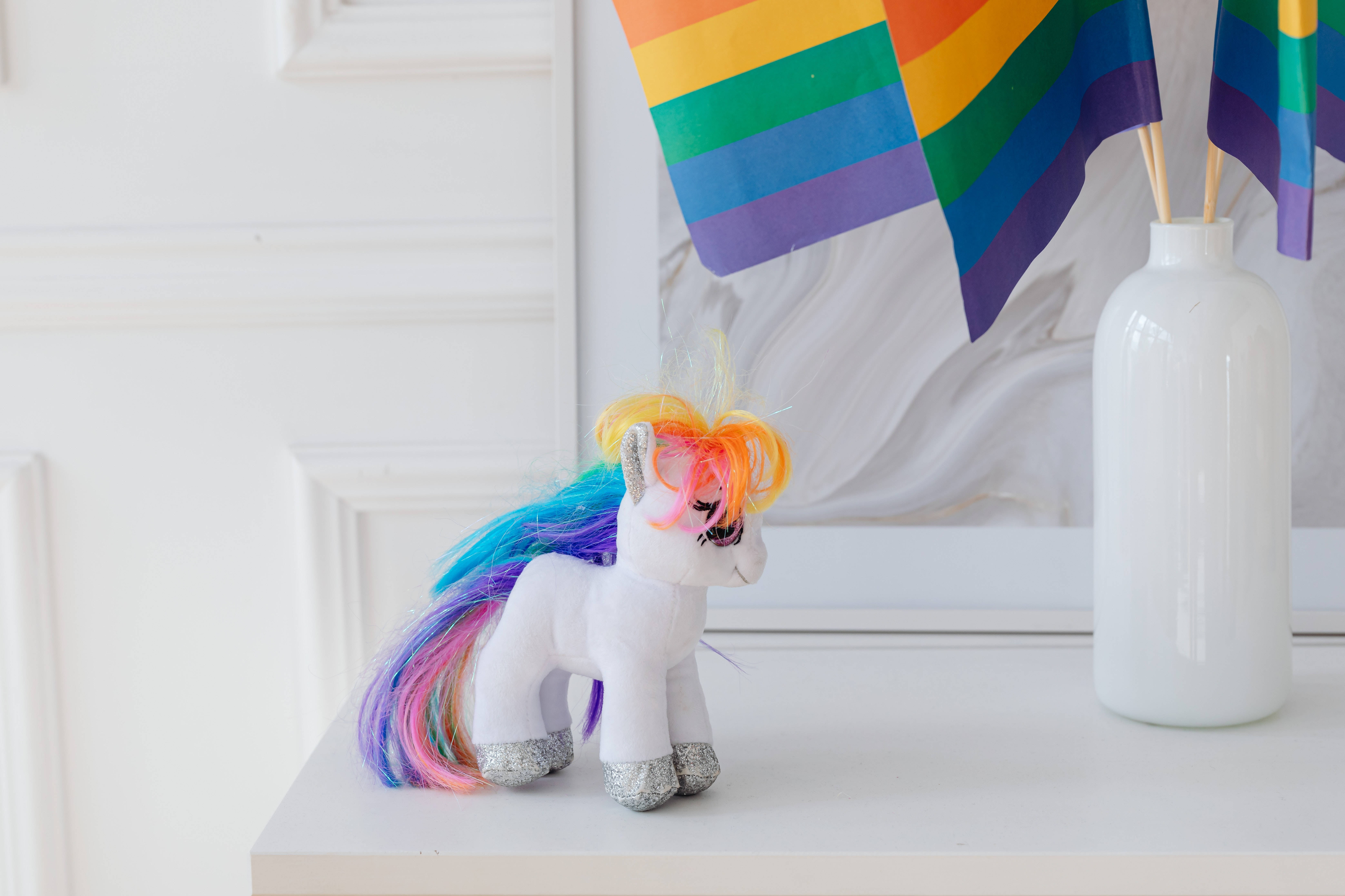 Lesbian flag, rainbow mane, rainbow tail, 5K Desktop Wallpaper