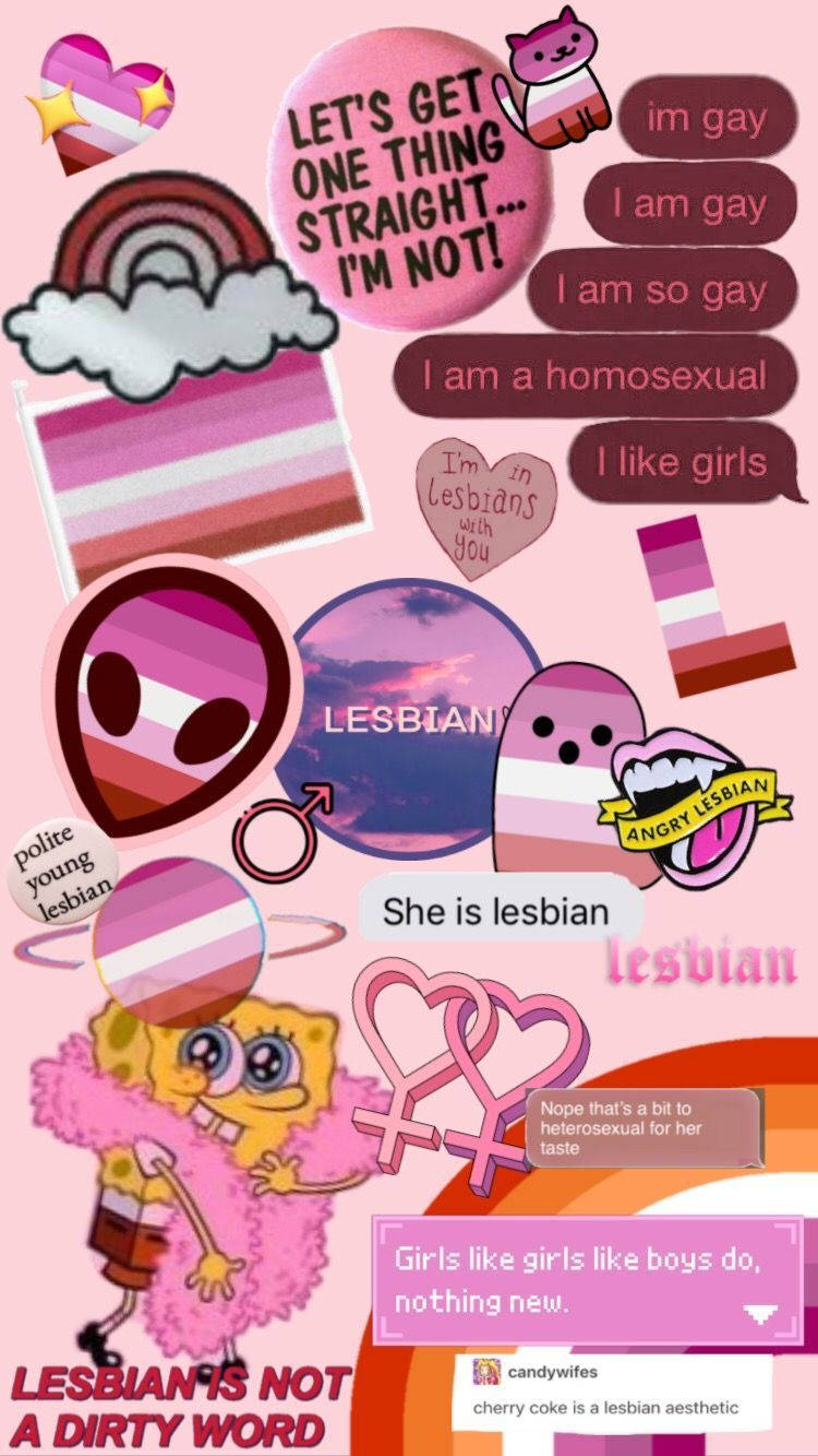 lesbian flag, pink, collage, HD Phone Wallpaper