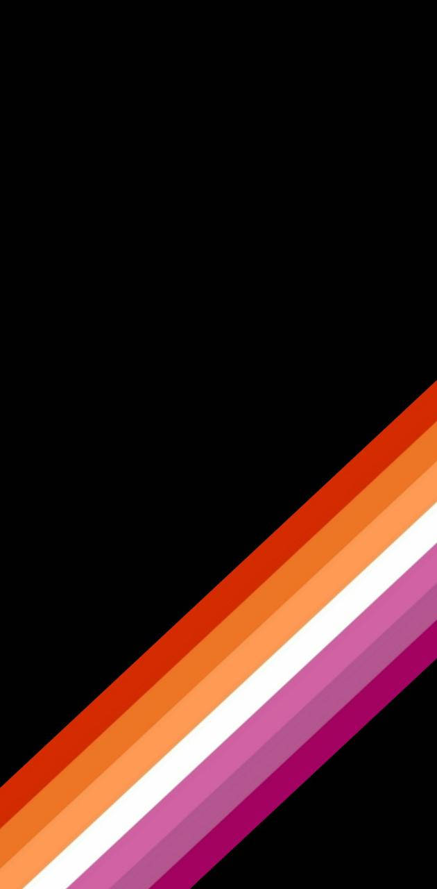 Lesbian flag, diagonal rainbow stripes, black background, HD Phone Wallpaper