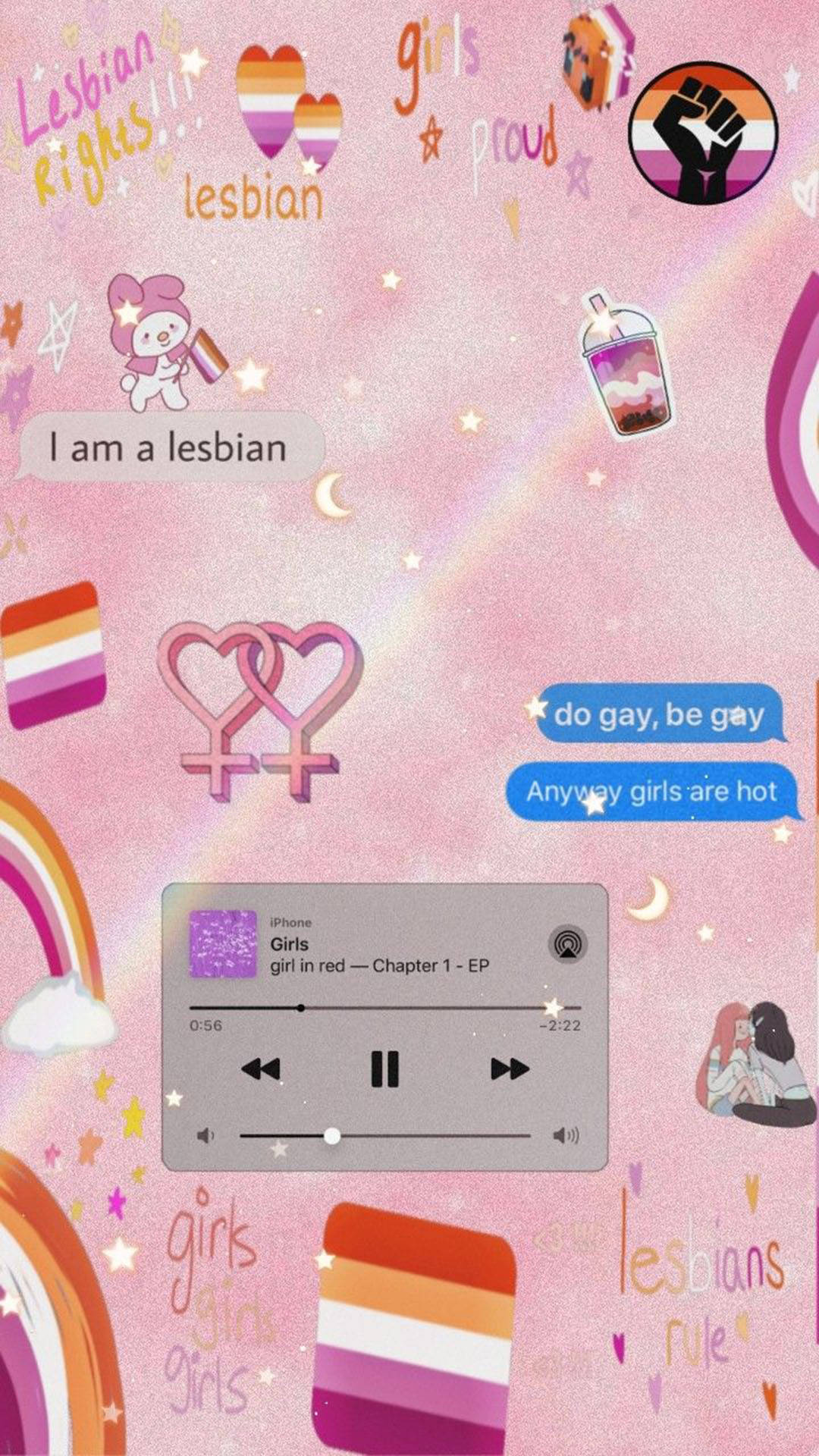 lovely lesbian aesthetic, vibrant pink, lesbian pride symbols, Full HD Phone Wallpaper