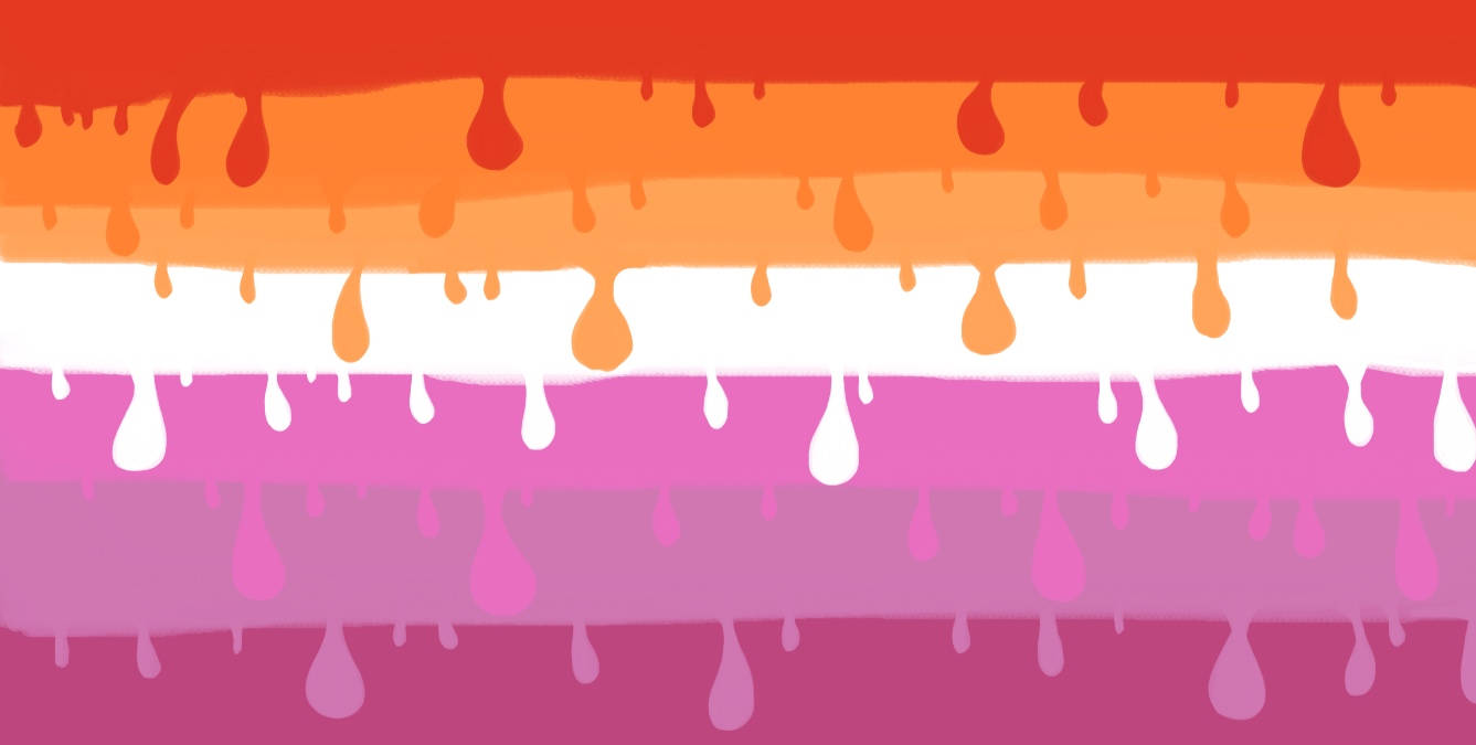 lesbian flag, rainbow stripes, dripping, HD Desktop Wallpaper