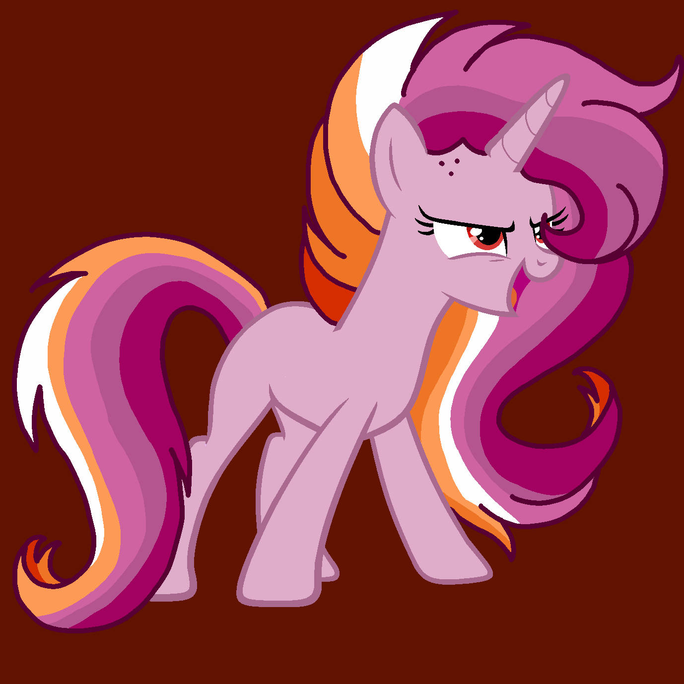 lesbian flag, purple unicorn, fiery orange and white mane, HD Desktop Wallpaper