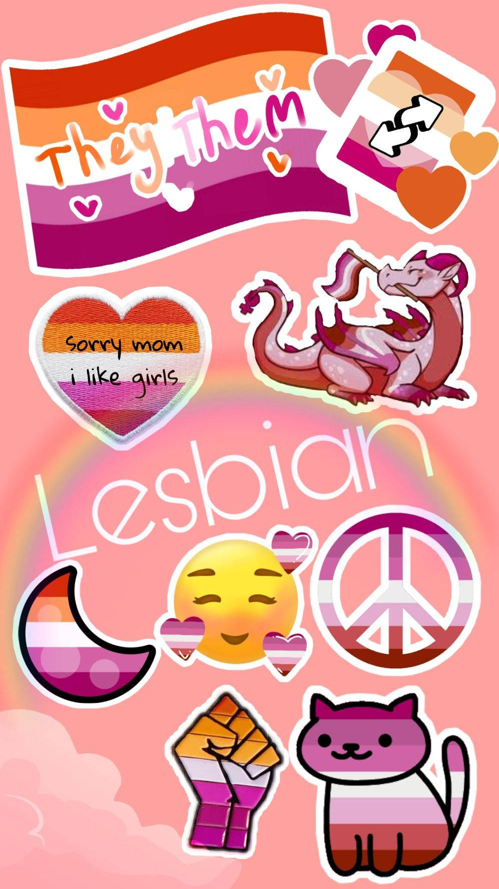 lesbian pride symbols, rainbow flag, dragon, HD Phone Wallpaper