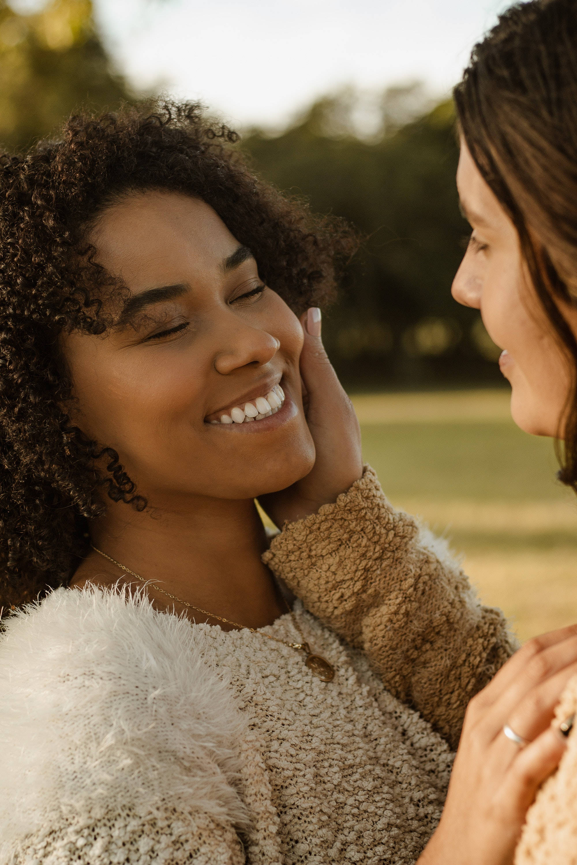 lesbian girl, young lesbian woman, tender moment, 2K Phone Wallpaper
