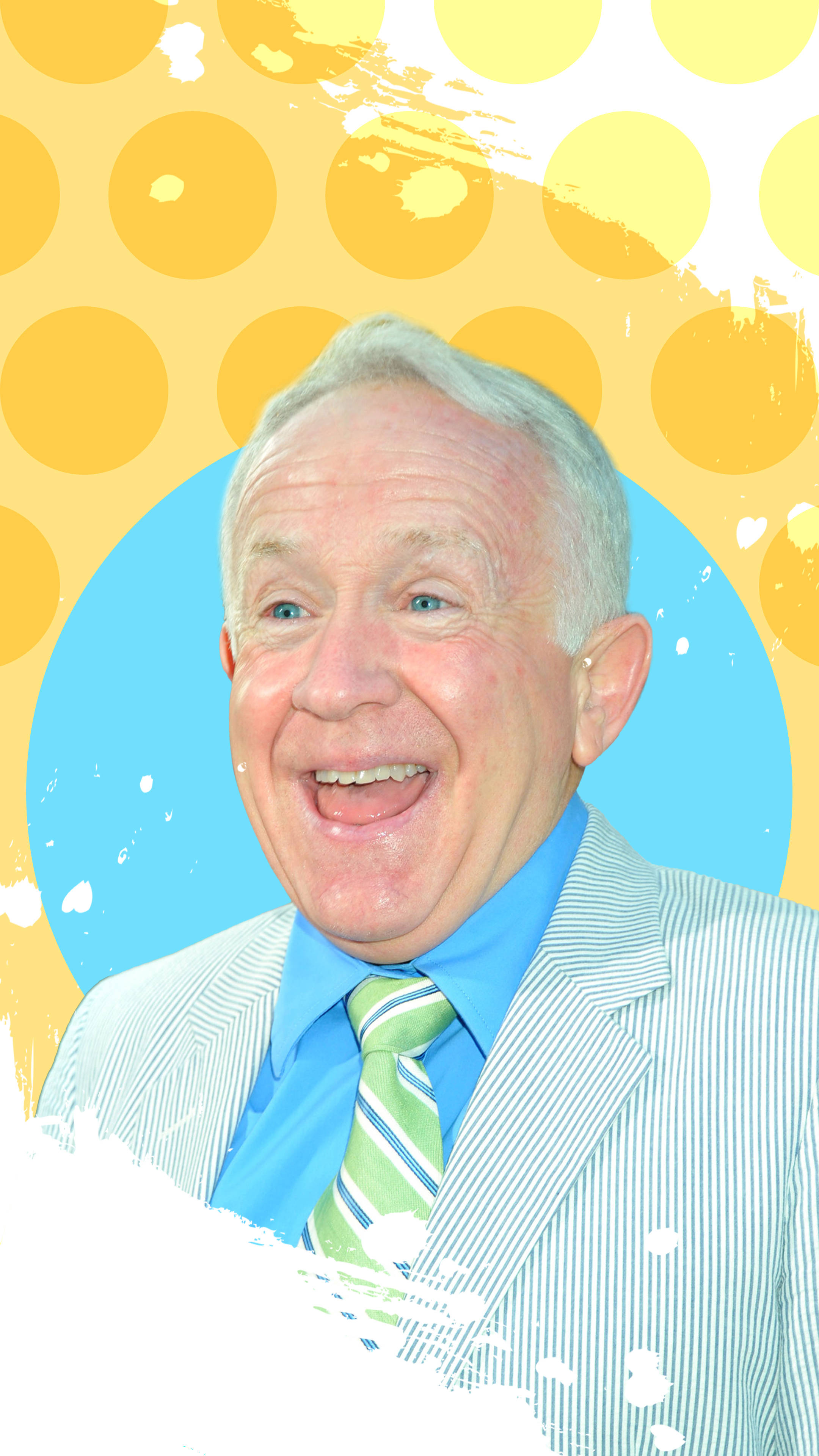 Leslie Jordan, striped suit, green tie, 4K Phone Wallpaper