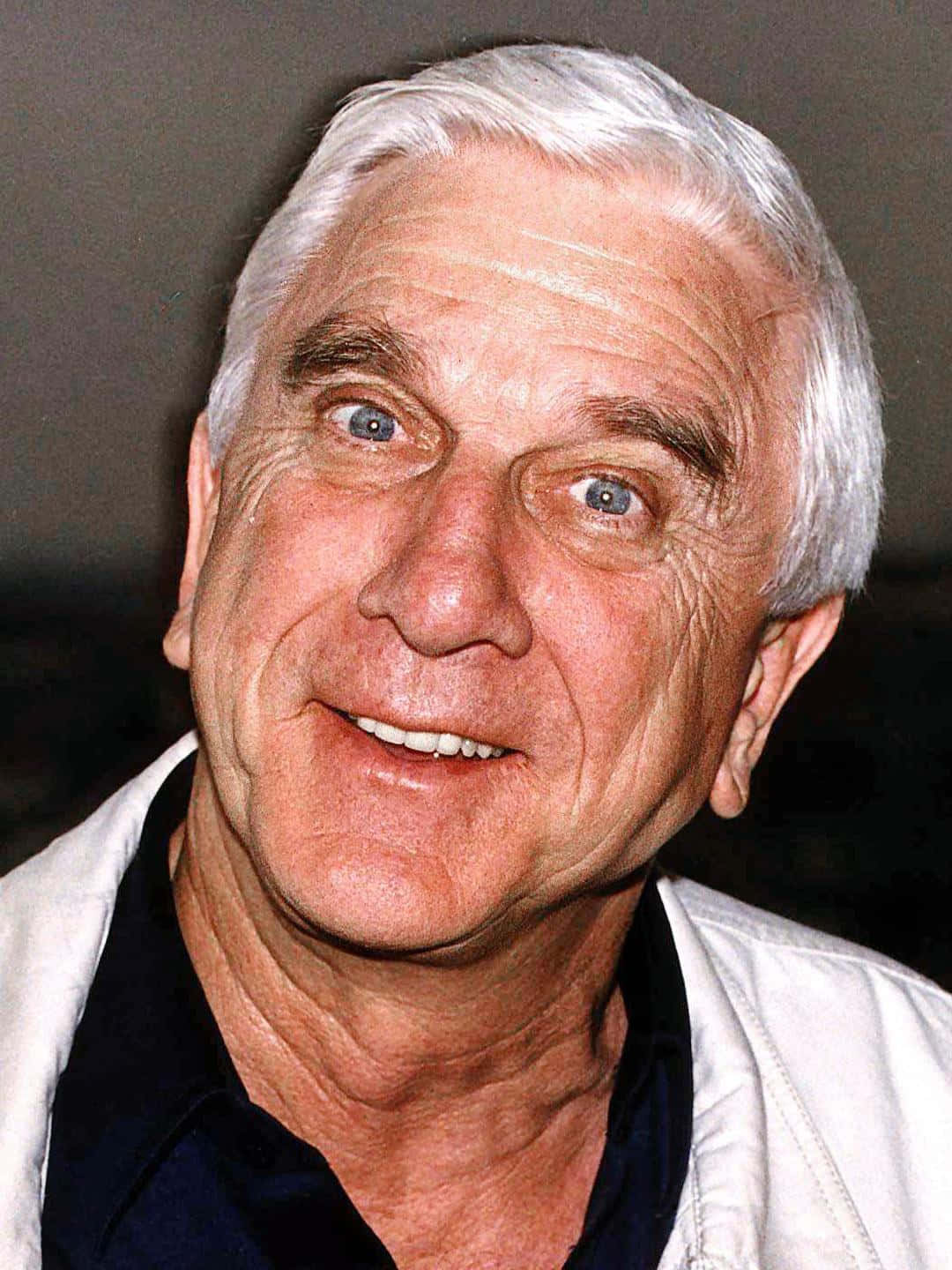 Leslie Nielsen, white hair, bright blue eyes, HD Phone Wallpaper