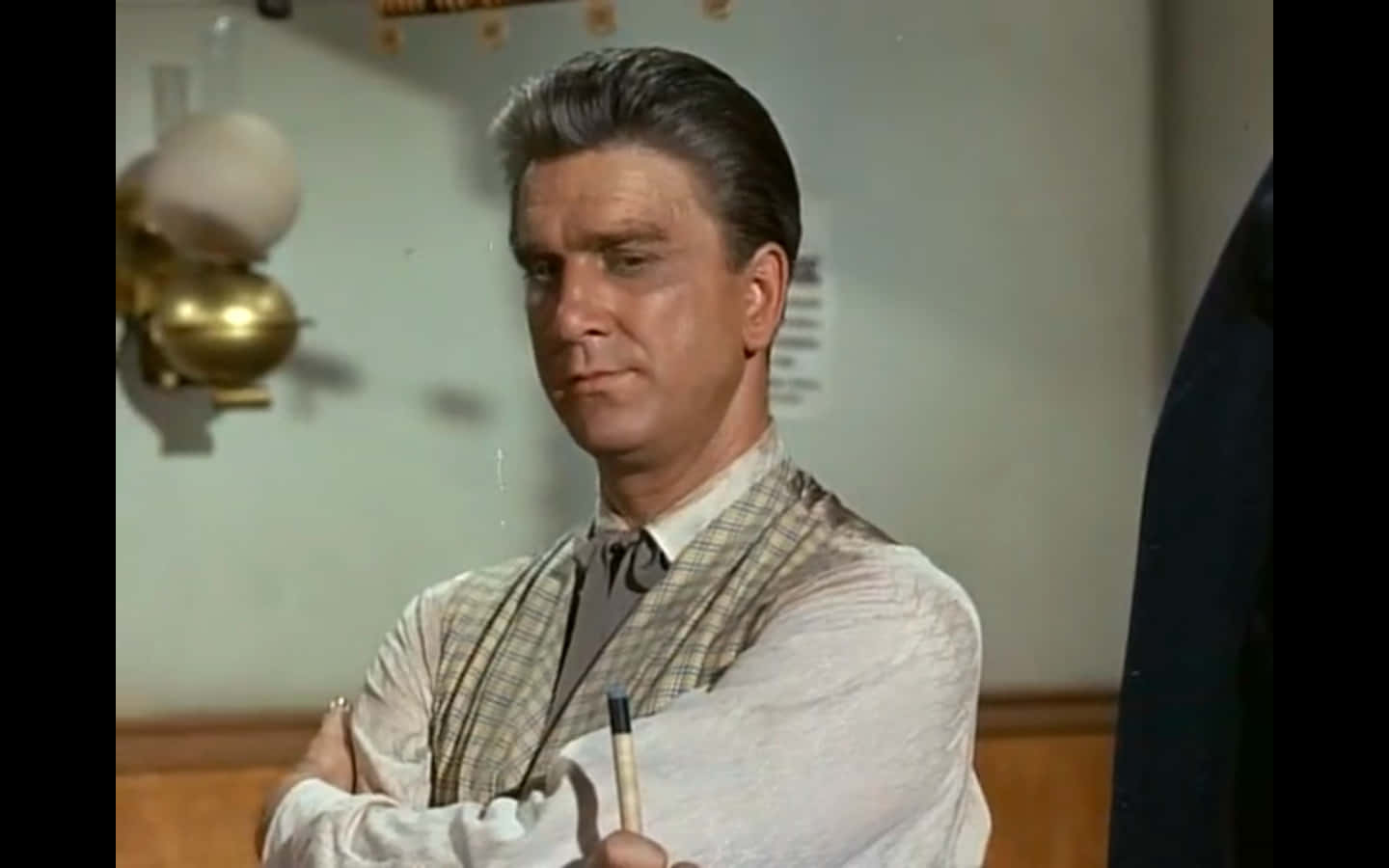 Leslie Nielsen, plaid vest, pencil, HD Desktop Wallpaper
