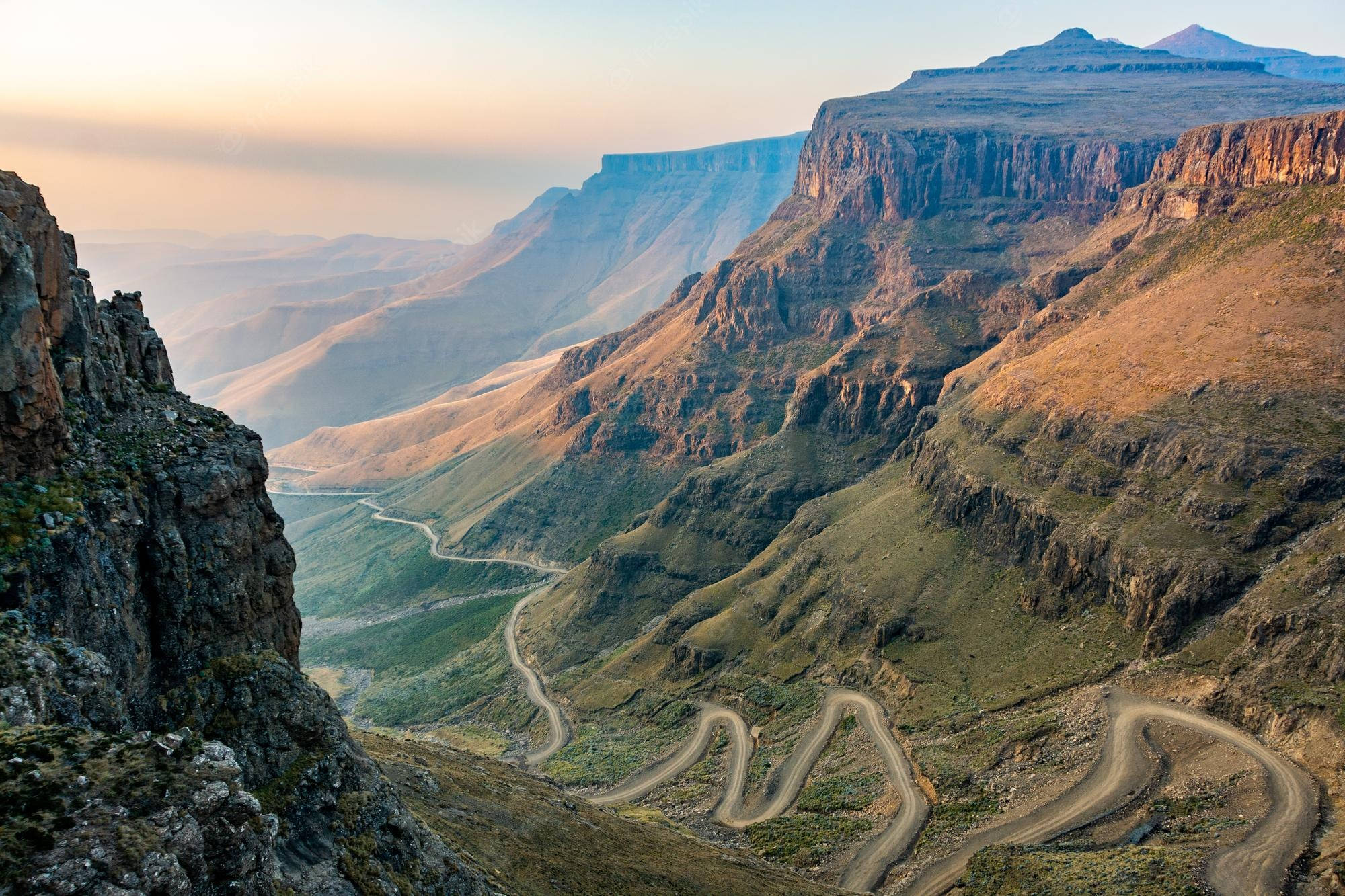 Lesotho, Sunset, Road Crossing, Full HD Desktop Wallpaper
