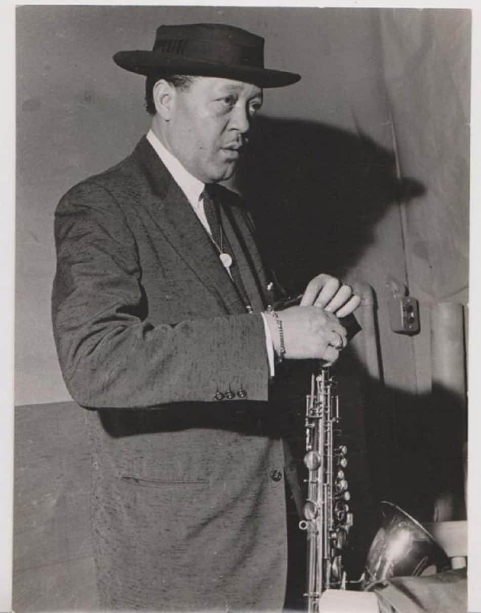 Lester Young, fedora, suit, SD Phone Wallpaper