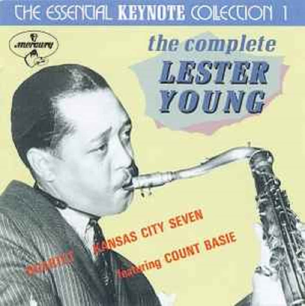 Lester Young, tenor saxophone, pale yellow background, SD Phone Wallpaper