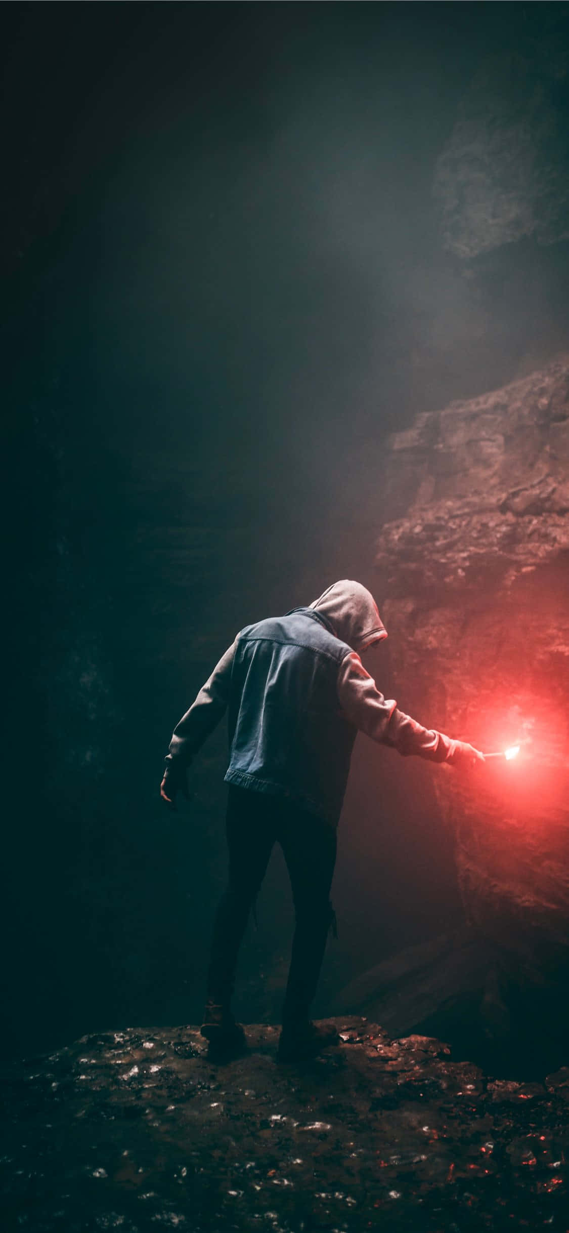 Let Go, hooded figure, dark cave, Full HD Phone Wallpaper