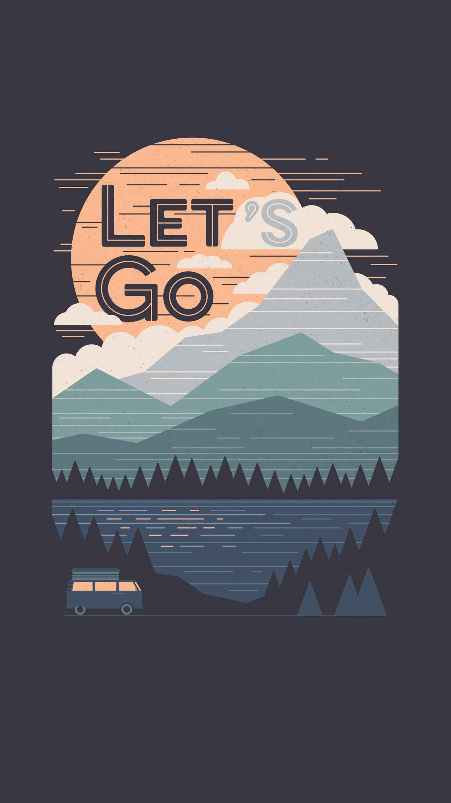 Let Go, van, lake, 2K Phone Wallpaper
