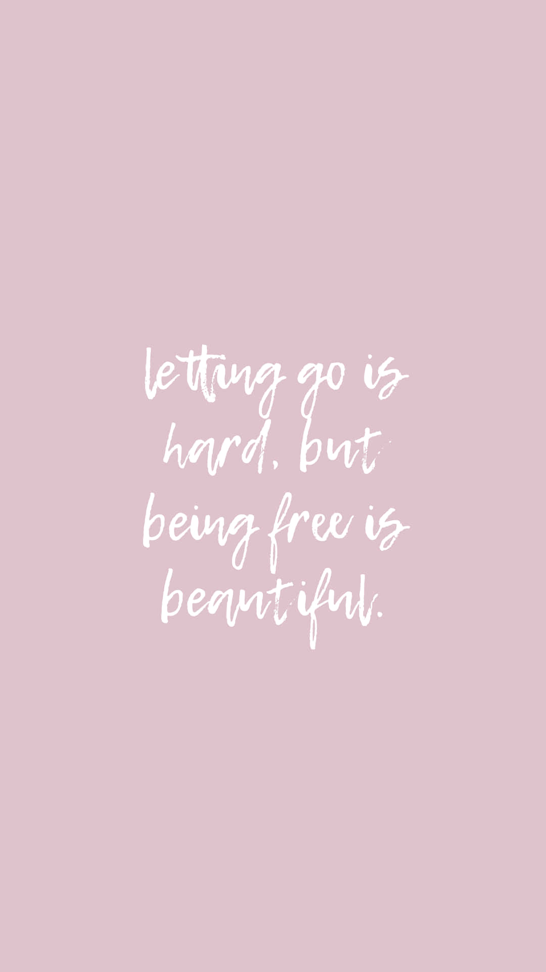 Let Go, soft pink background, white handwritten text, Full HD Phone Wallpaper