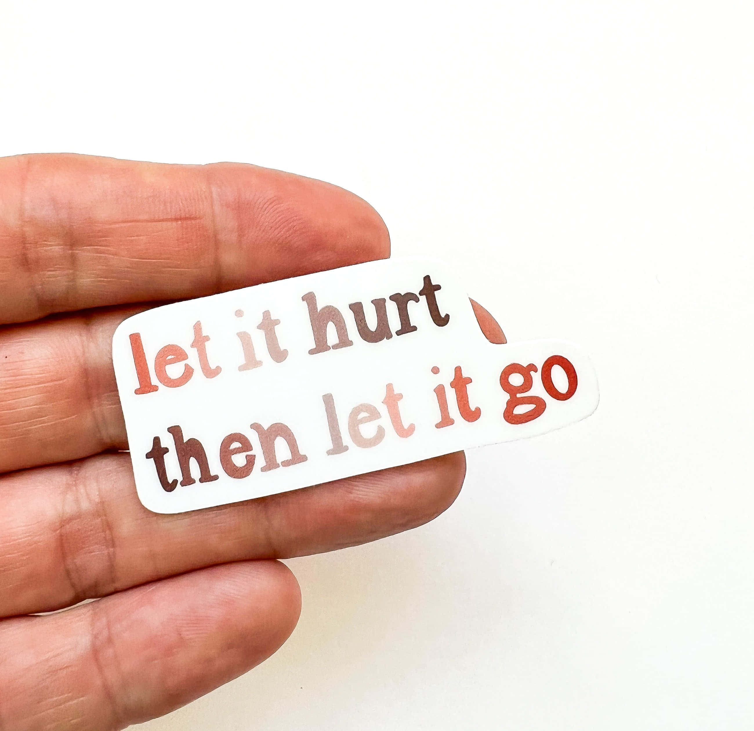 let it hurt then let it go, gradient orange and brown, white sticker, 2K Desktop Wallpaper