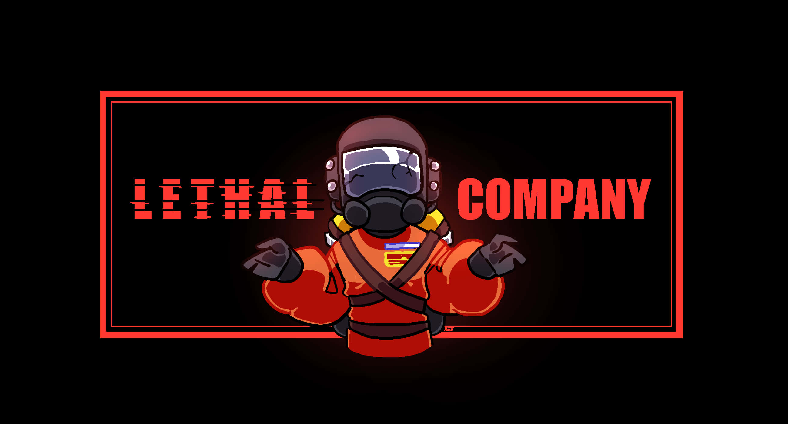 Lethal Company, red hazmat suit, gas mask, 2K Desktop Wallpaper