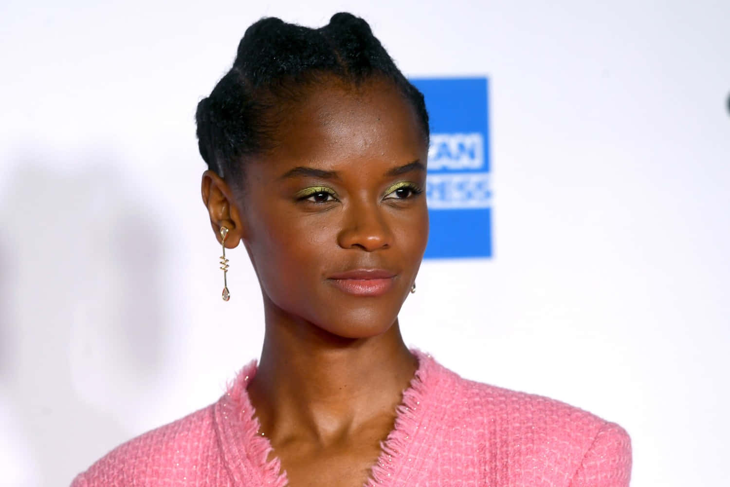 Letitia Wright, pink top, braided hair, HD Desktop Wallpaper