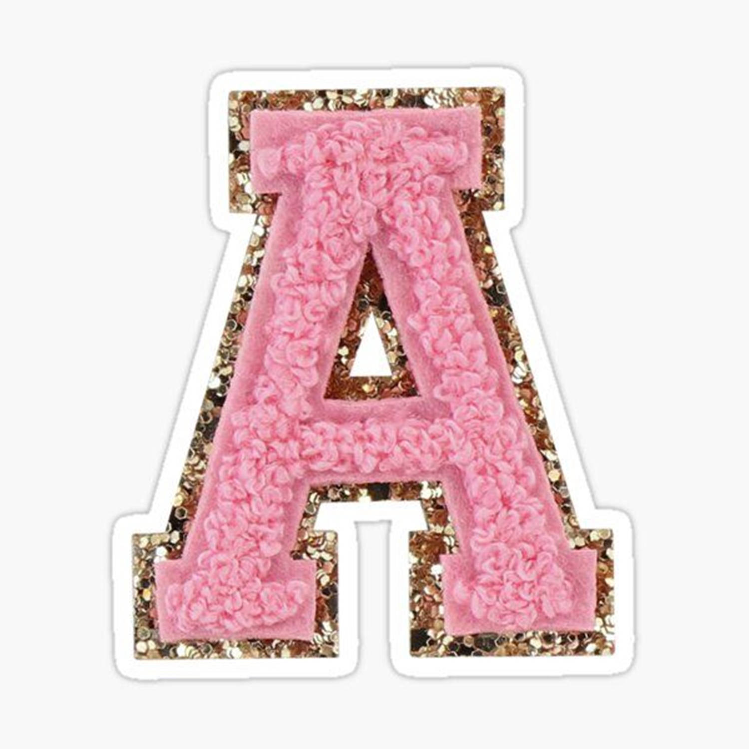 Pink Capital Alphabet Letter A, glittery gold border, white background, HD Desktop Wallpaper
