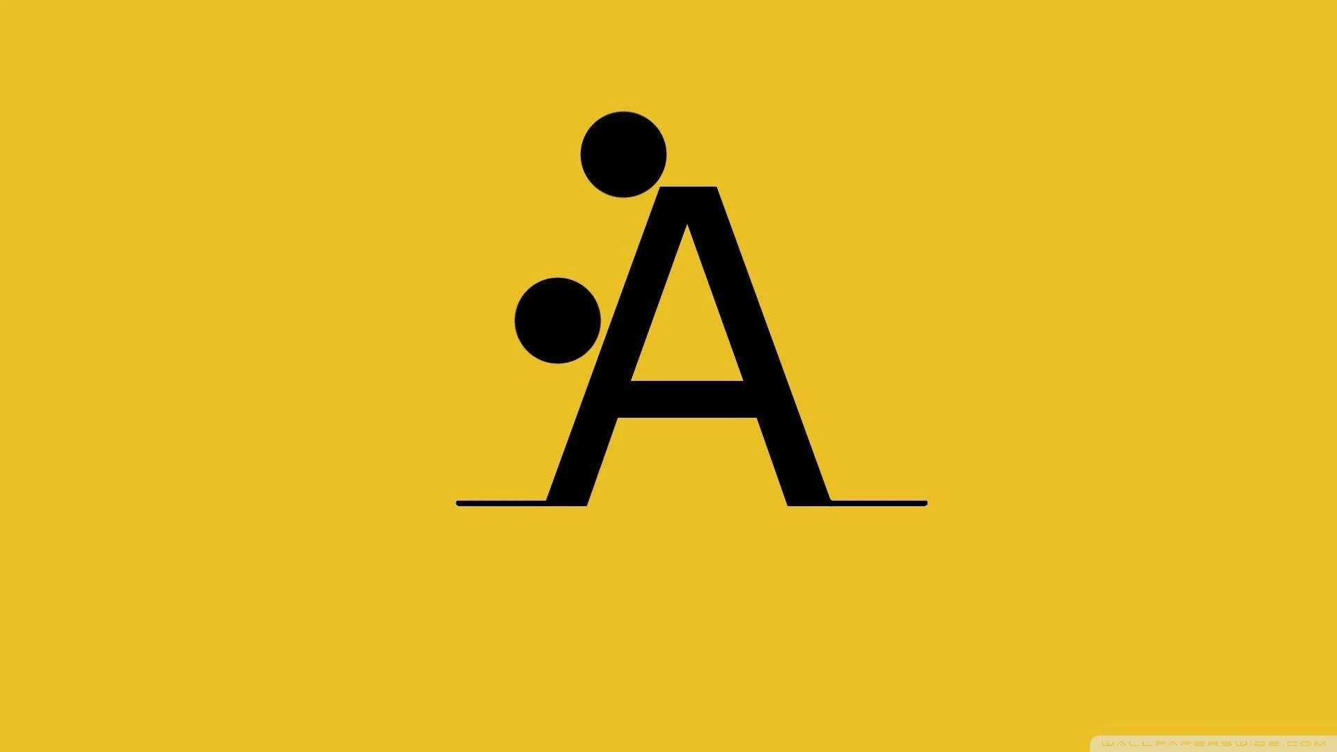 Letter A, black, two circles, Full HD Desktop Wallpaper