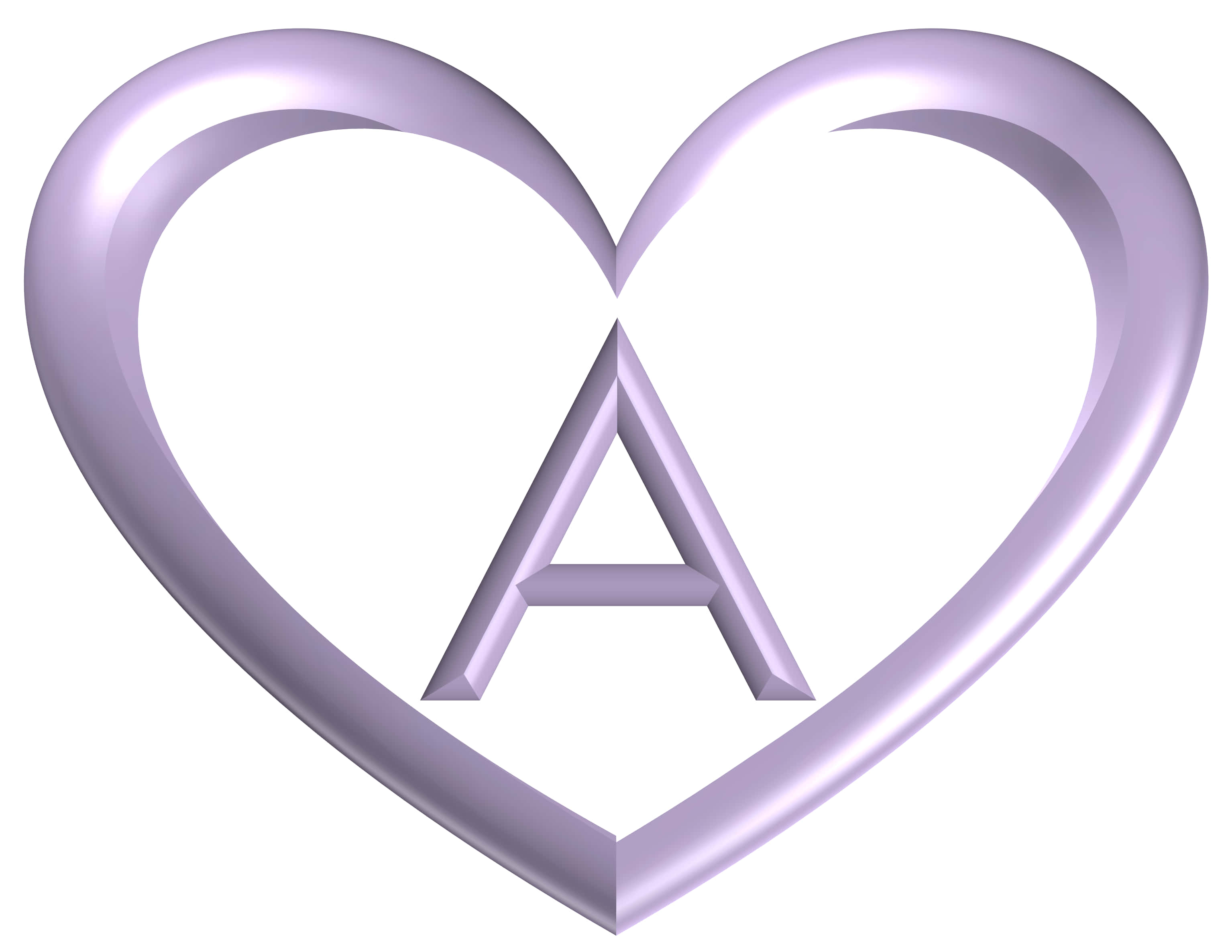 Letter A, lavender, glossy, 2K Desktop Wallpaper
