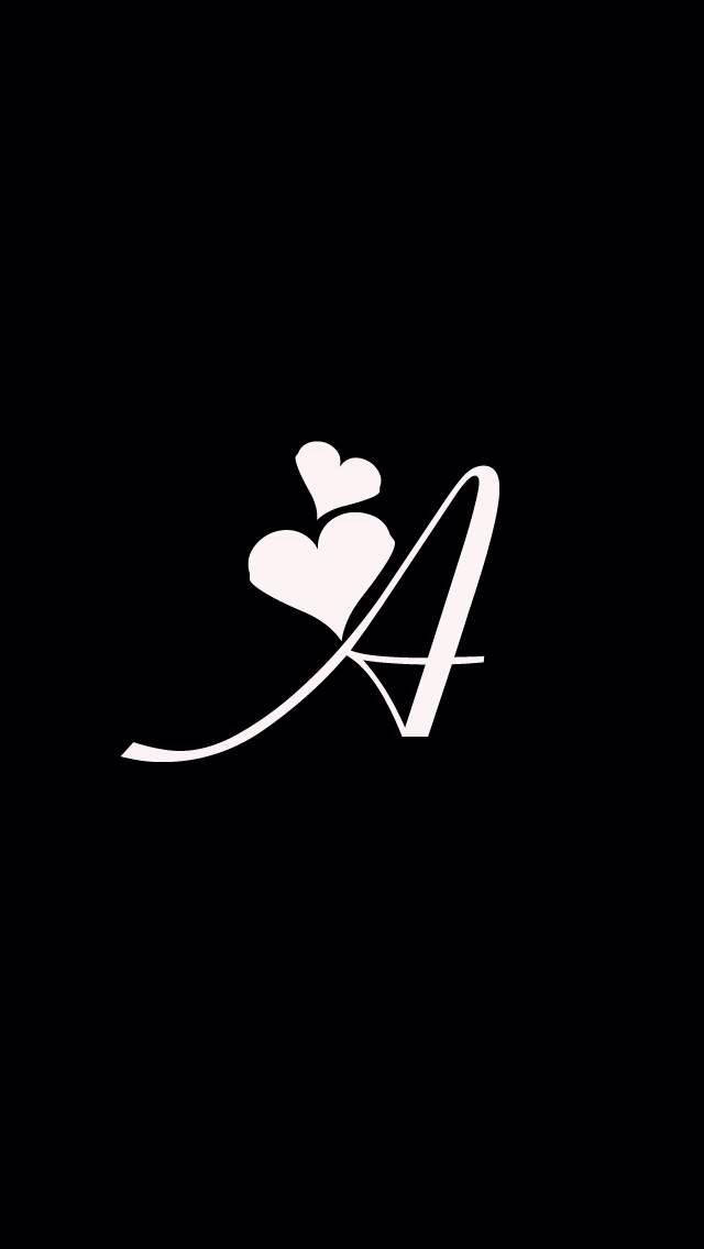Capital Alphabet Letter A, hearts, white stylized letter A, SD Phone Wallpaper