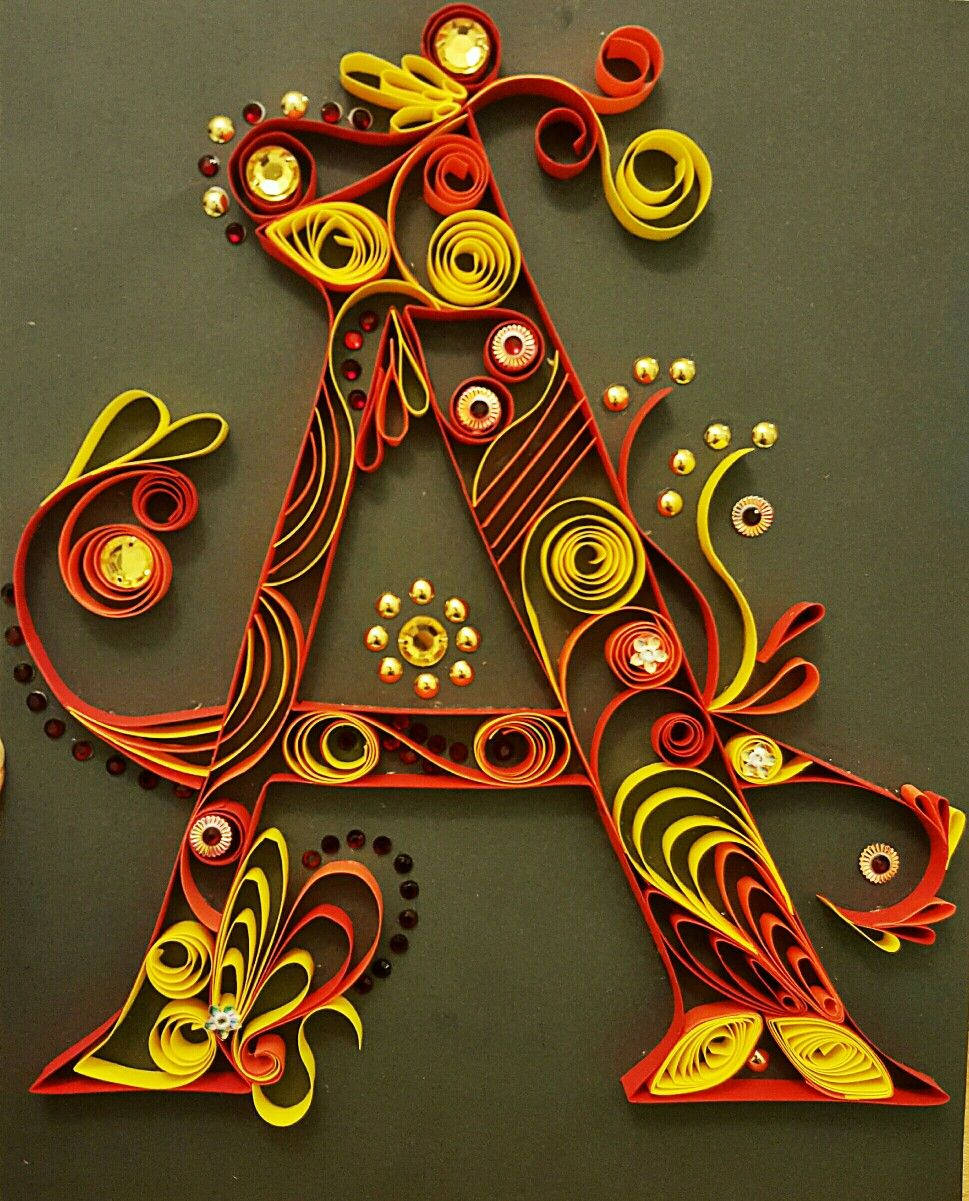 Capital Alphabet Letter A, red, yellow, SD Phone Wallpaper