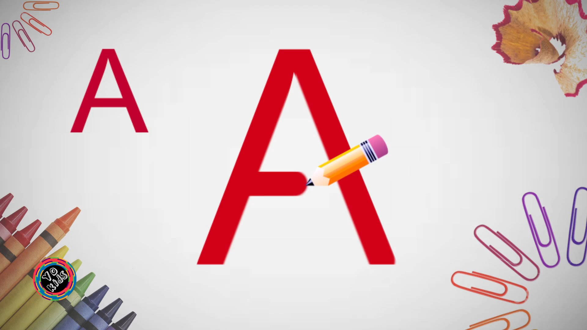 Alphabet Letter A, red, pencil, Full HD Desktop Wallpaper