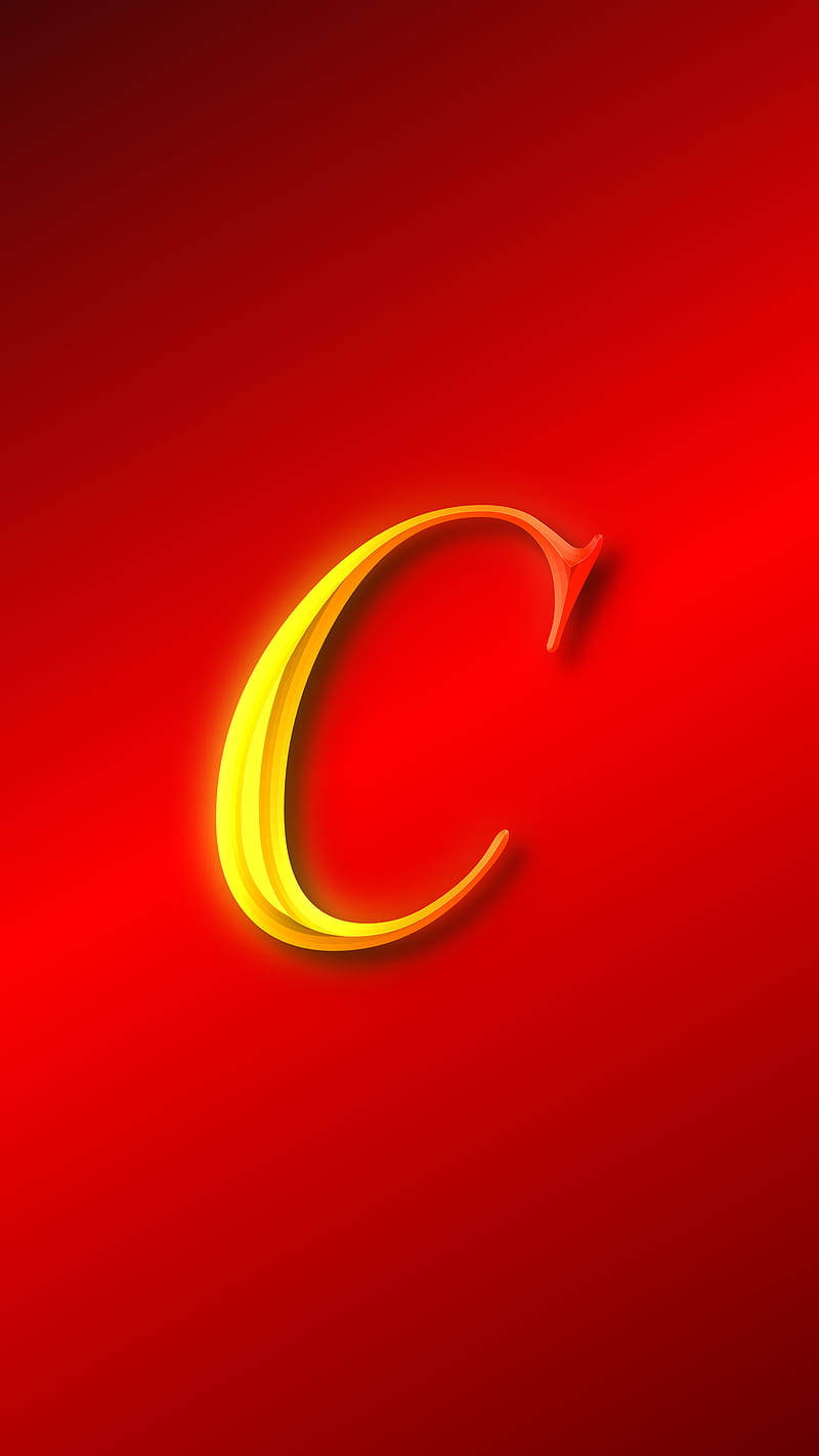 Letter C, shiny gold, 3d design, HD Phone Wallpaper