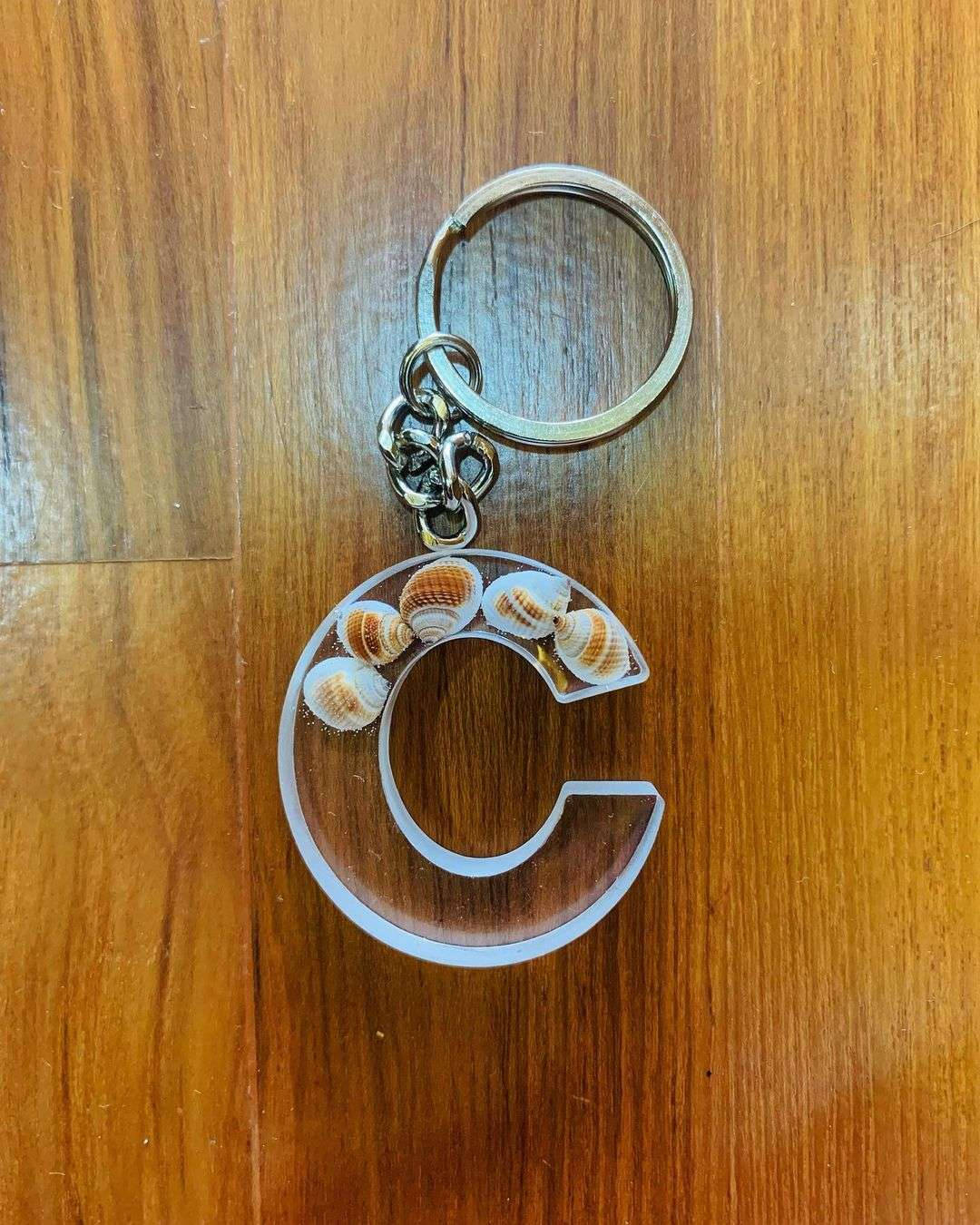 Letter C, seashell charm, clear acrylic, HD Phone Wallpaper