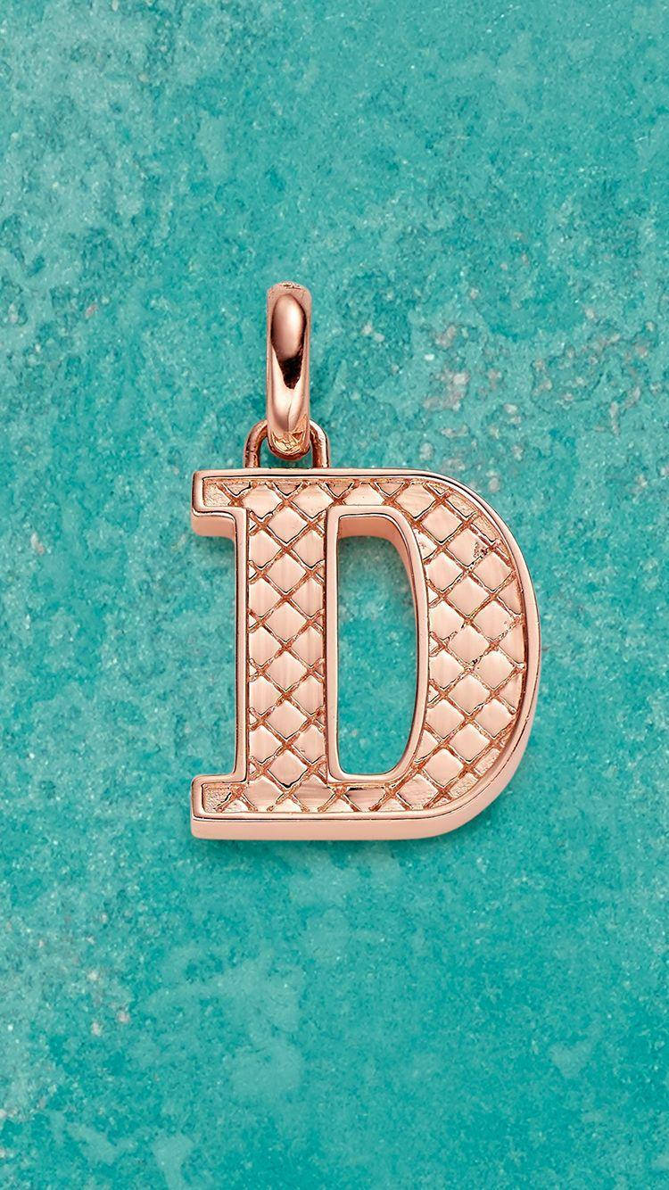 rose gold, letter D, quilted texture, HD Phone Wallpaper