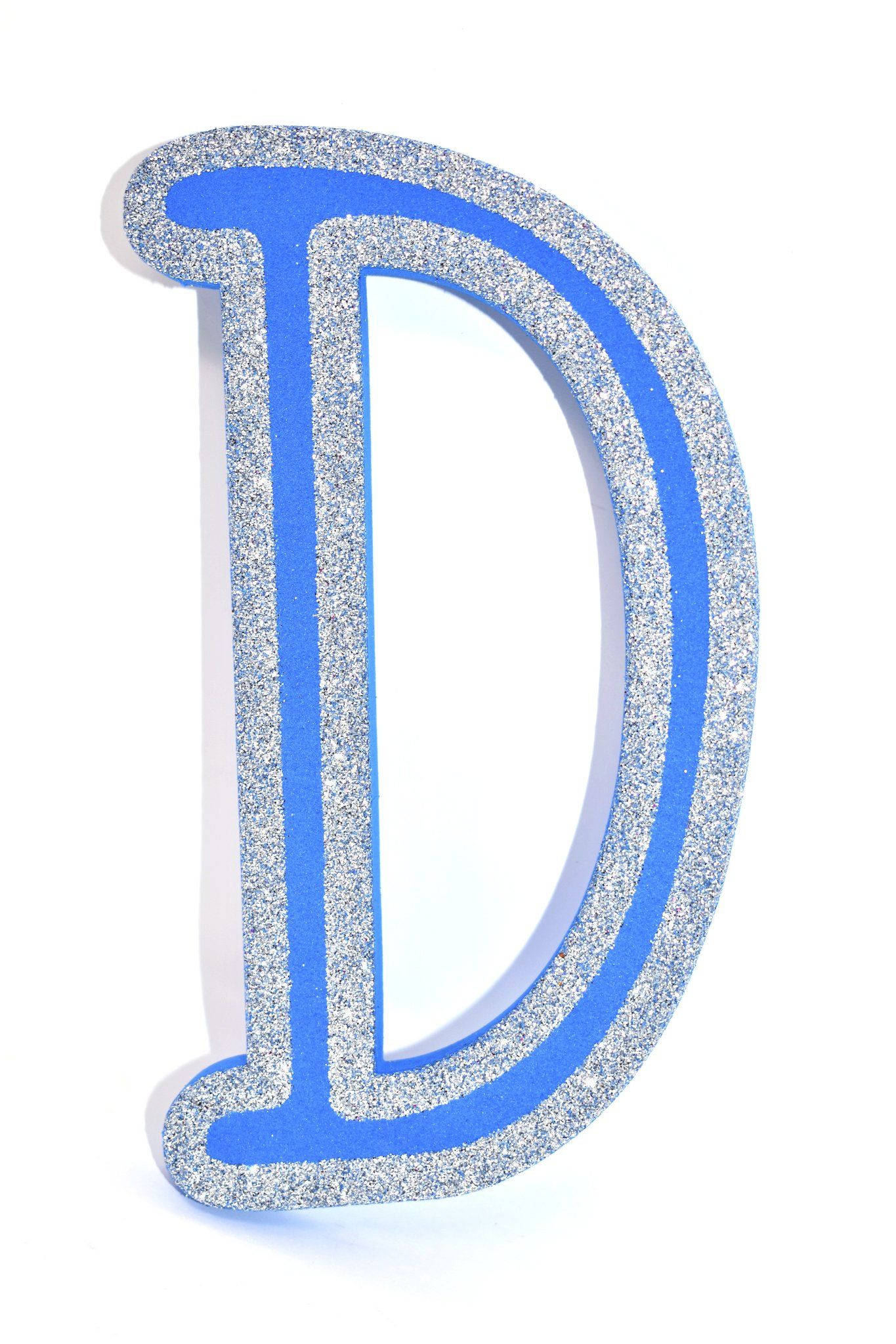 silver glitter trim, bold blue letter D, clean white background, Full HD Phone Wallpaper