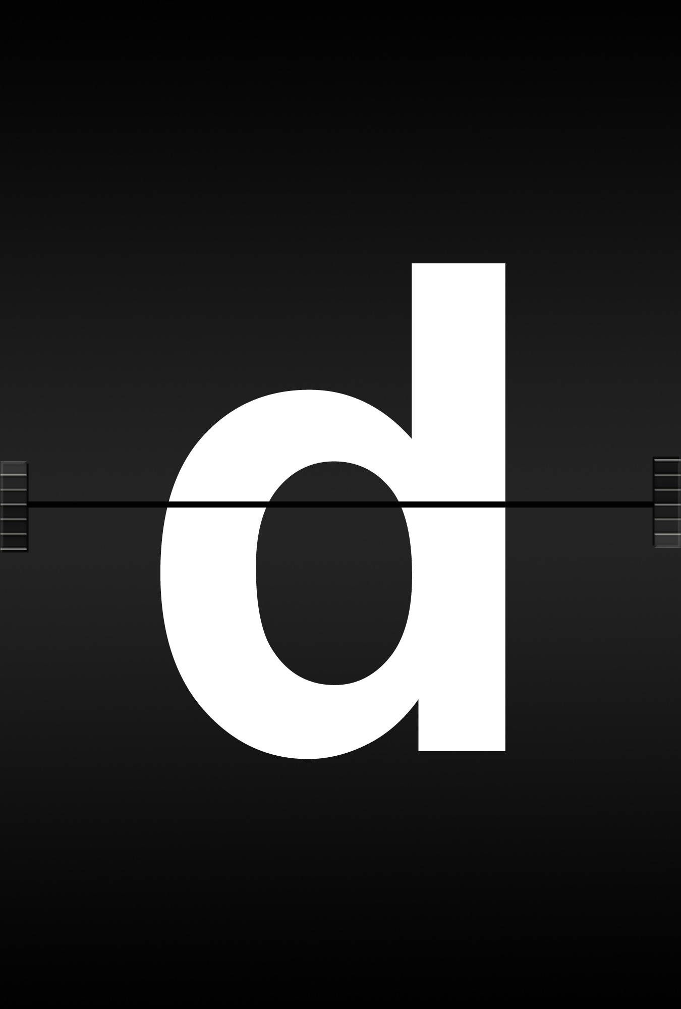 lowercase letter d, white, gradient black background, Full HD Phone Wallpaper