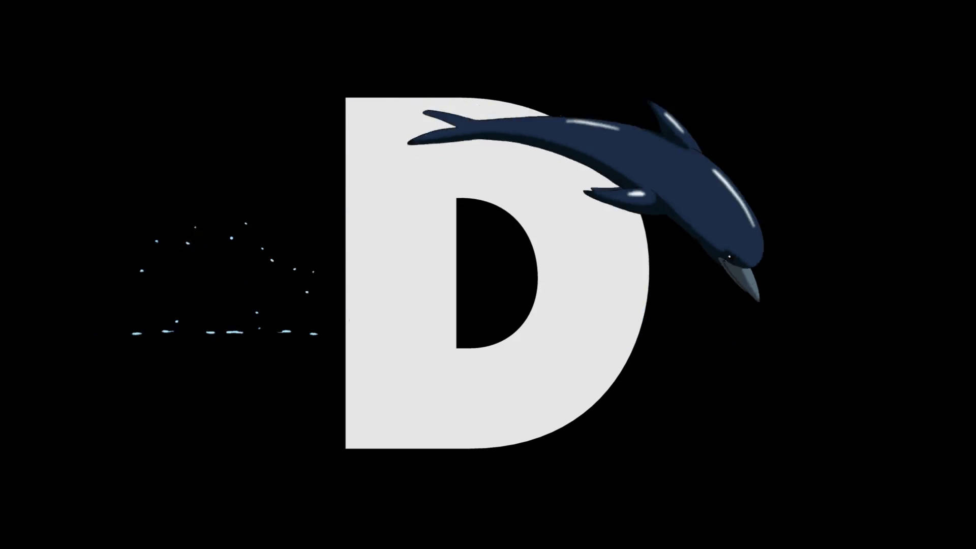dolphin, dark blue, white letter D, Full HD Desktop Wallpaper