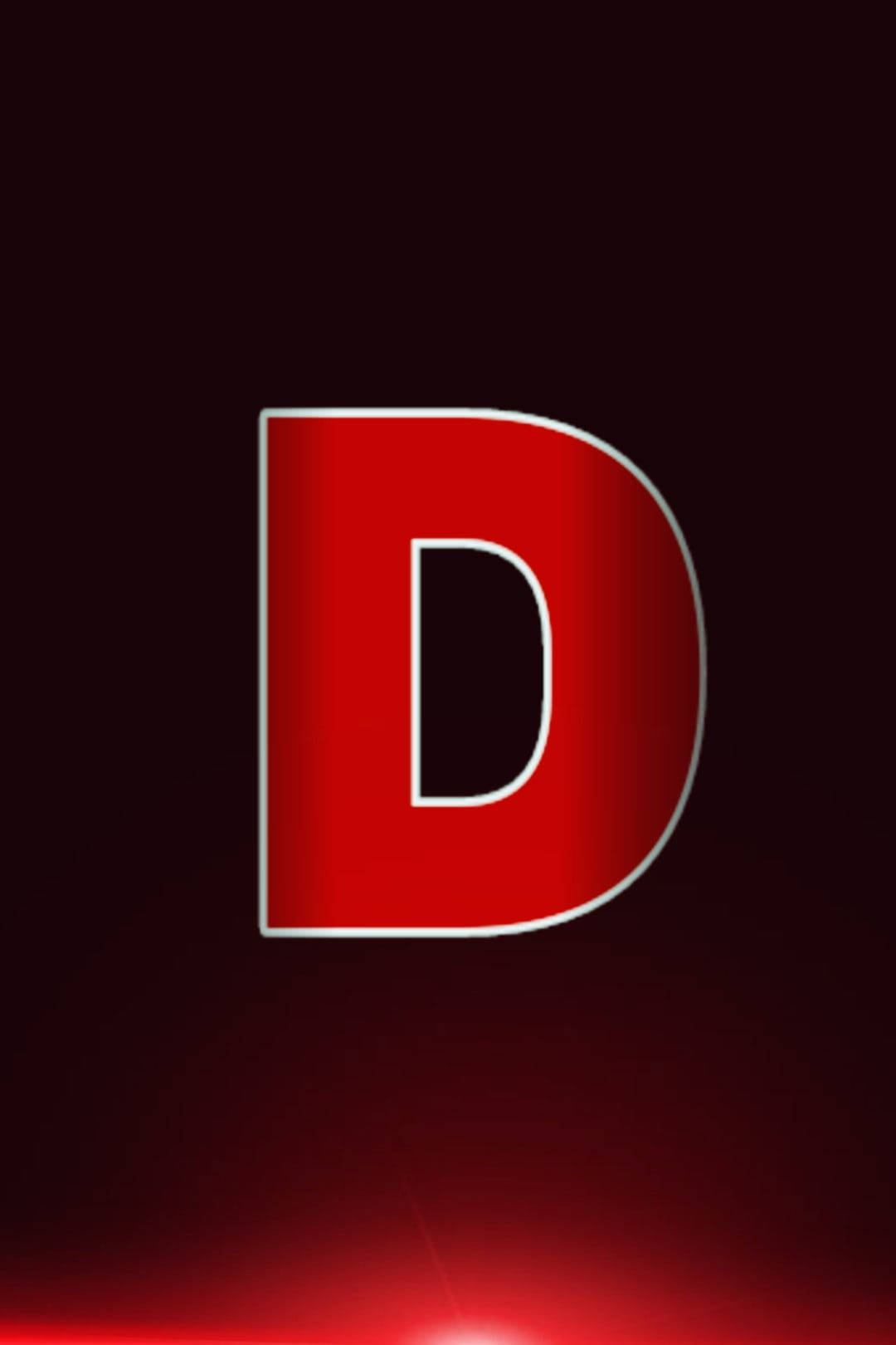 red letter D, white outline, dark gradient background, HD Phone Wallpaper