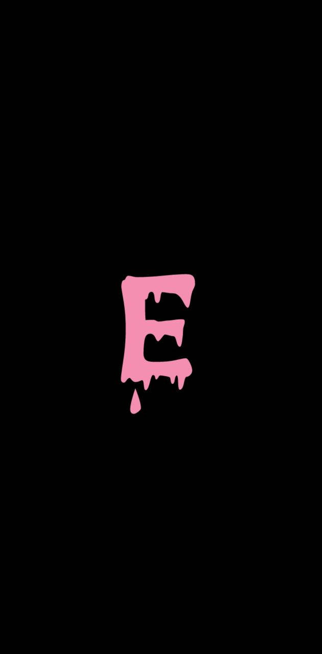 pink drippy letter E, solid black background, HD Phone Wallpaper