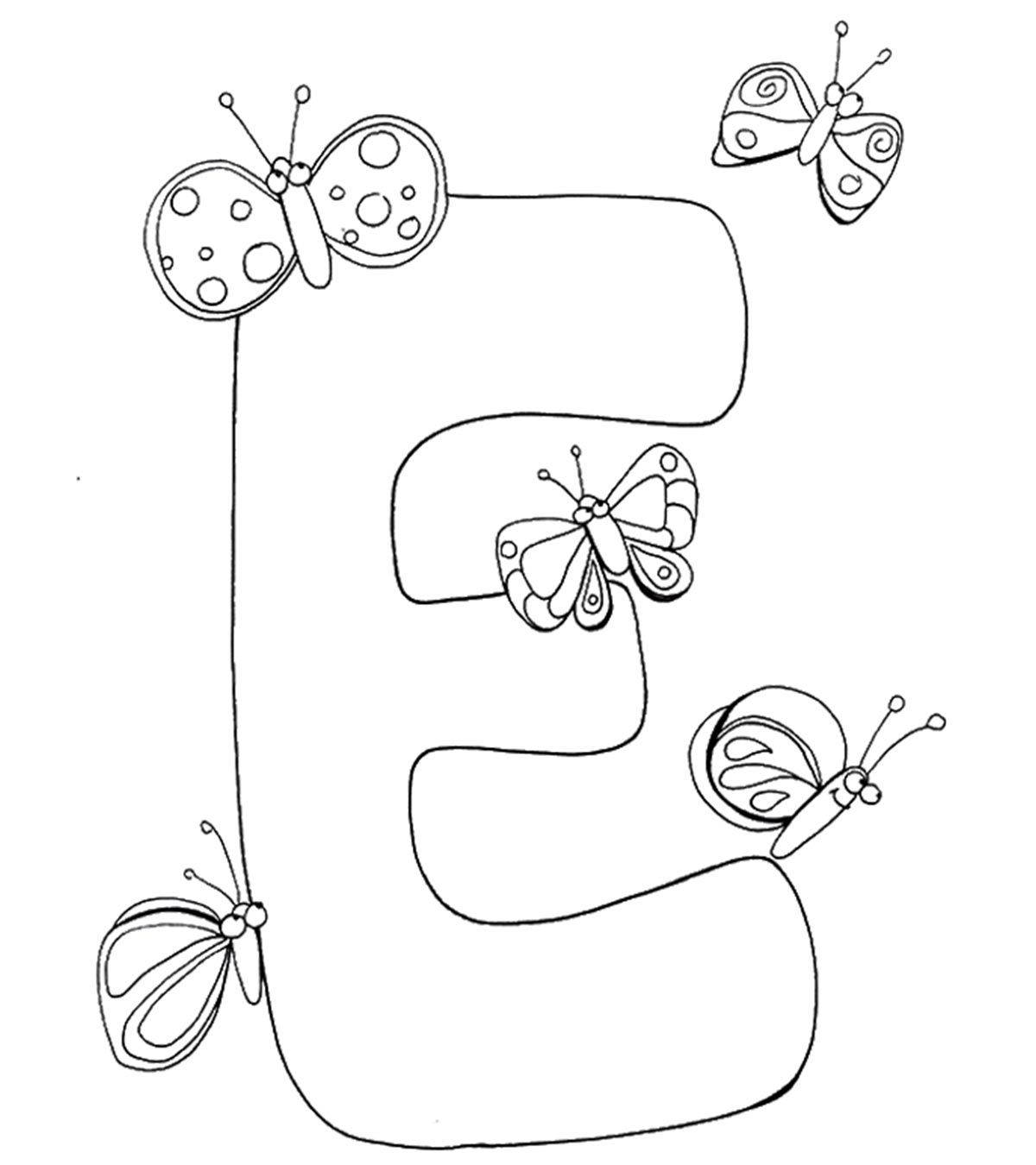 Letter E, butterfly, black and white line art, HD Phone Wallpaper