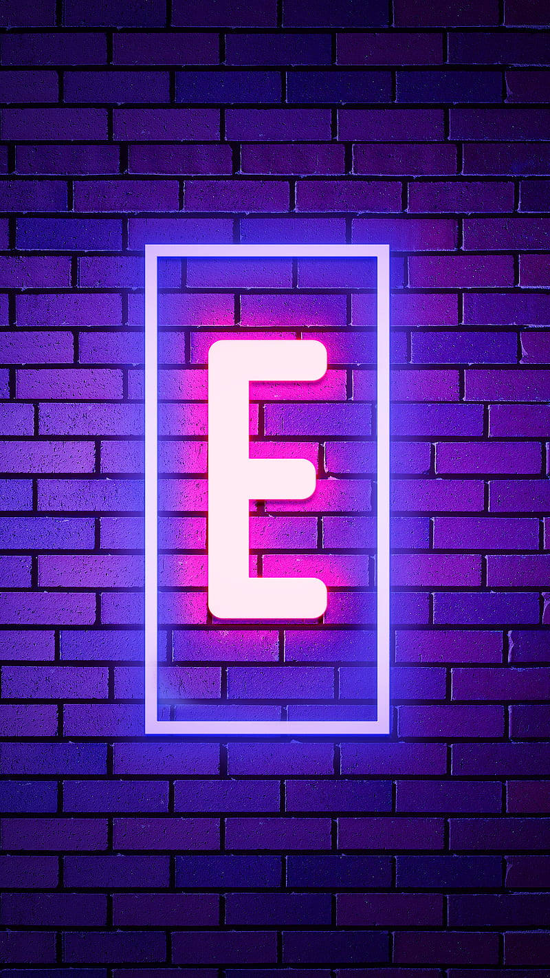Letter E, neon, pink, HD Phone Wallpaper