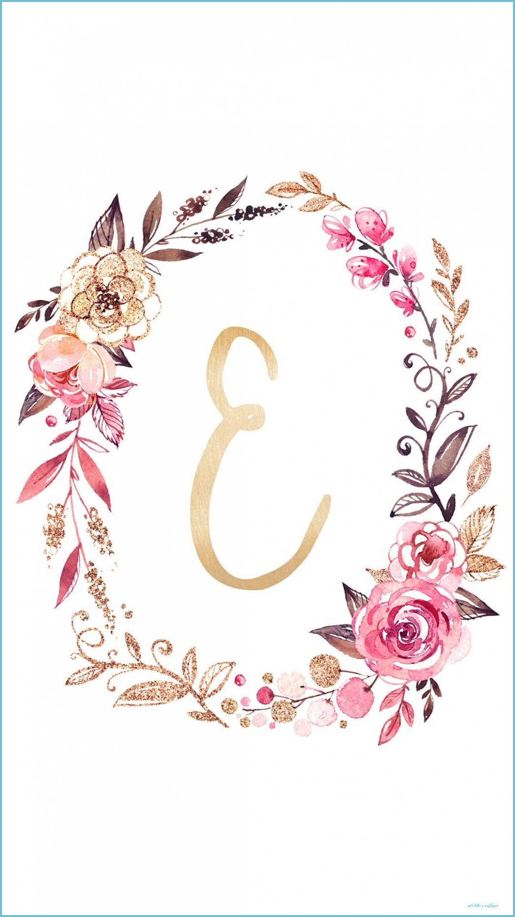 cursive gold letter e, pink gold, brown, HD Phone Wallpaper