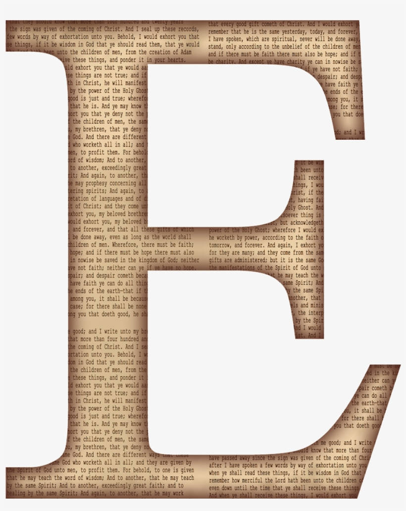 Letter E, book page, torn edges, SD Phone Wallpaper