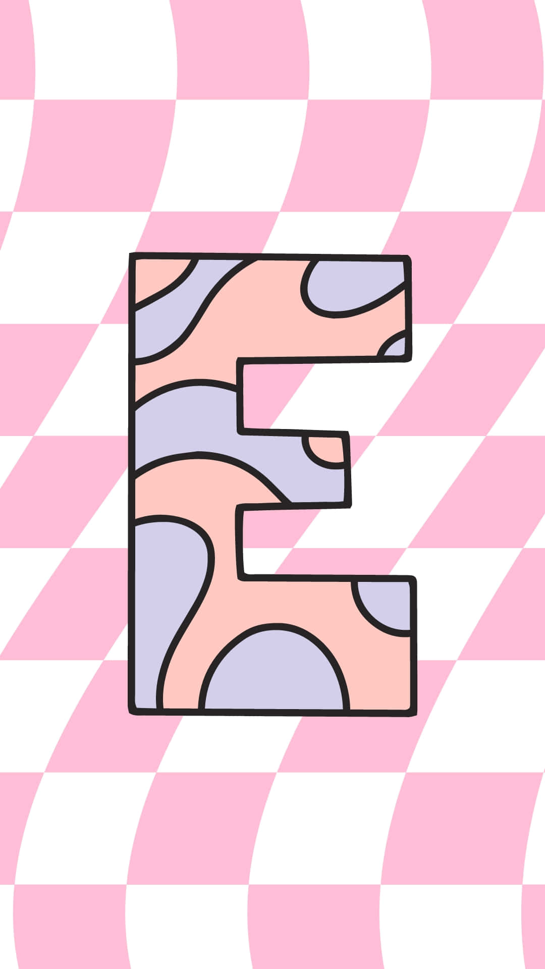 letter E, pastel swirls, pink and lavender, Full HD Phone Wallpaper