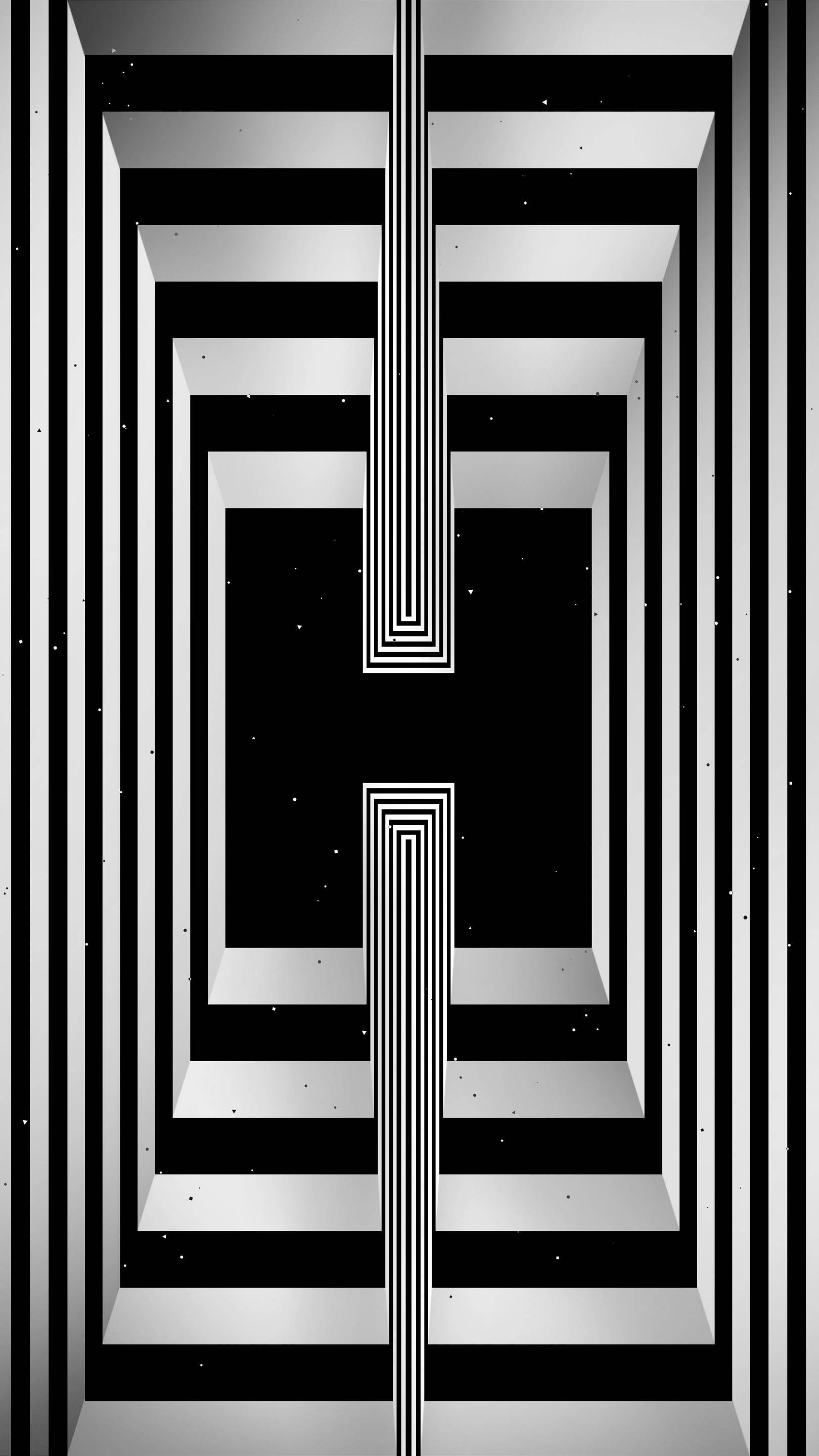 Letter H, black and white, abstract optical illusion, 2K Phone Wallpaper