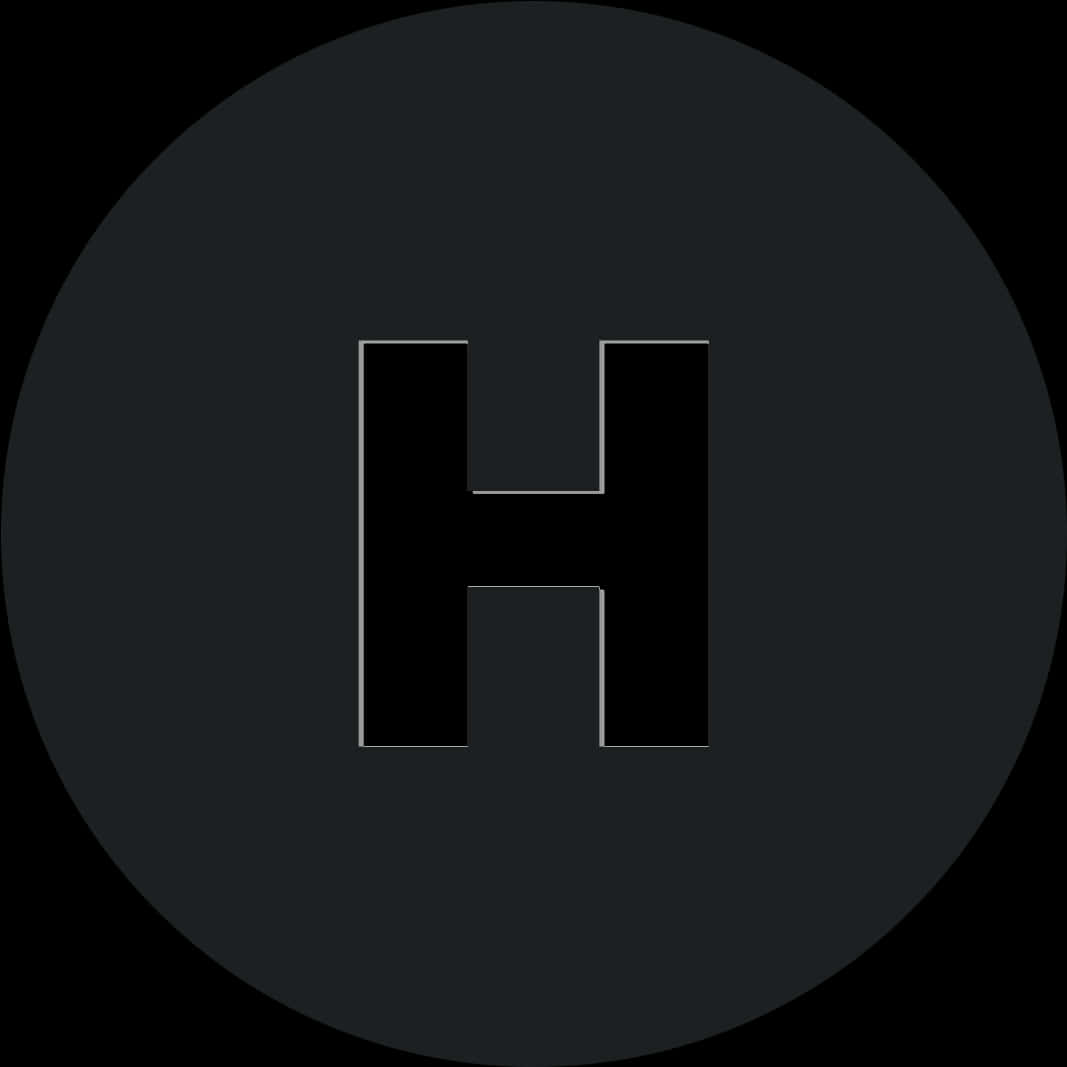 black, letter H, thin white outline, SD Desktop Wallpaper
