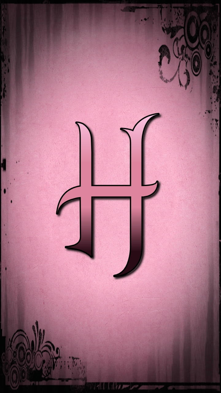Victorian Pink, letter H, dark gradient, HD Phone Wallpaper